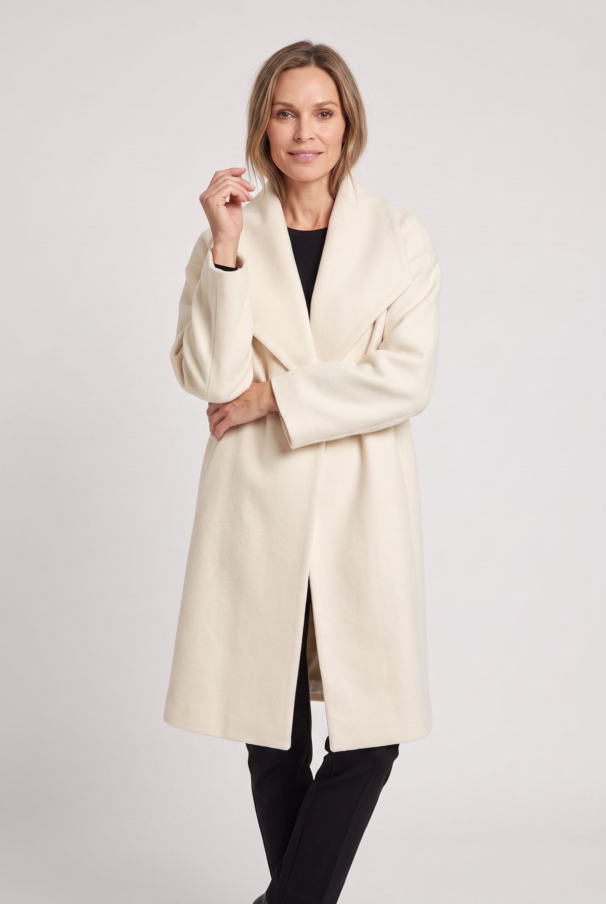 Women's Coat | Oversized Shawl Collar - White