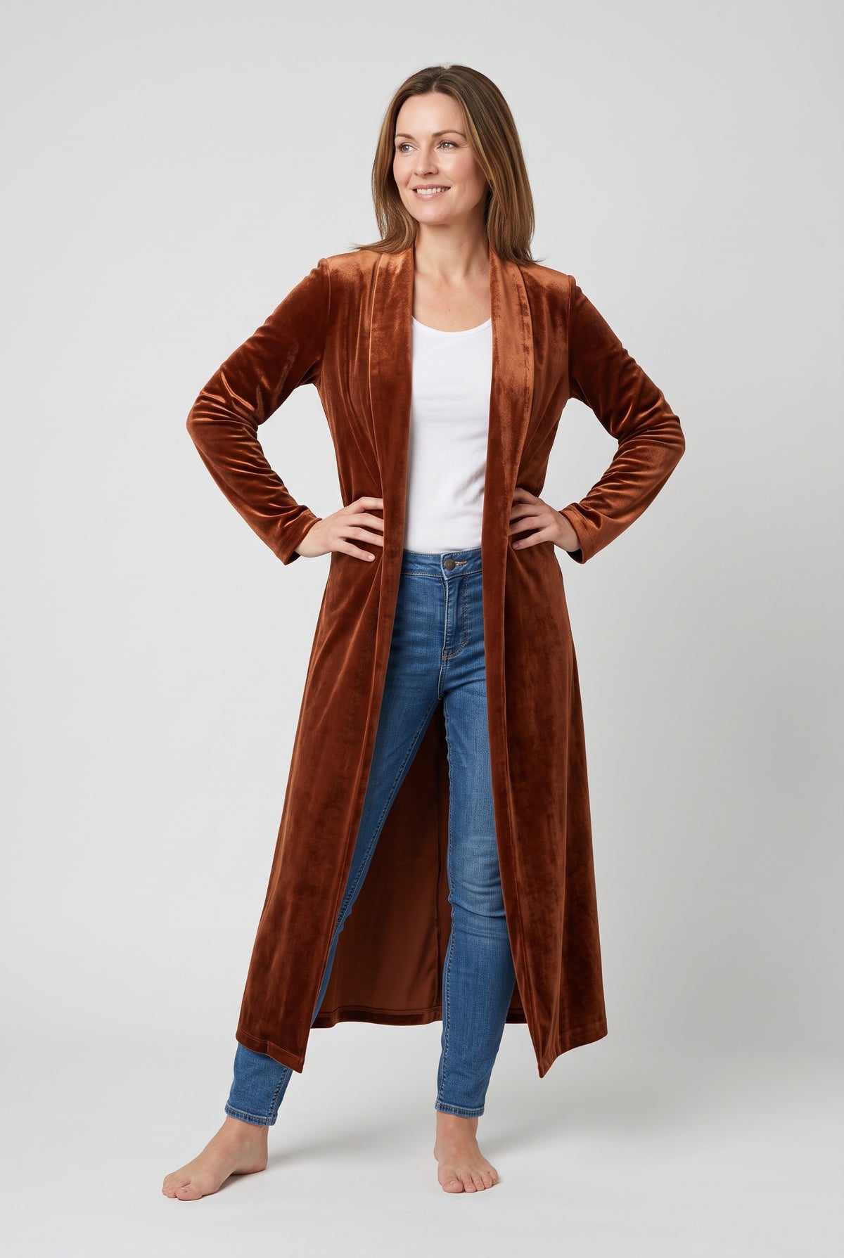 Women's Coat | Velvet Kimono - 5
