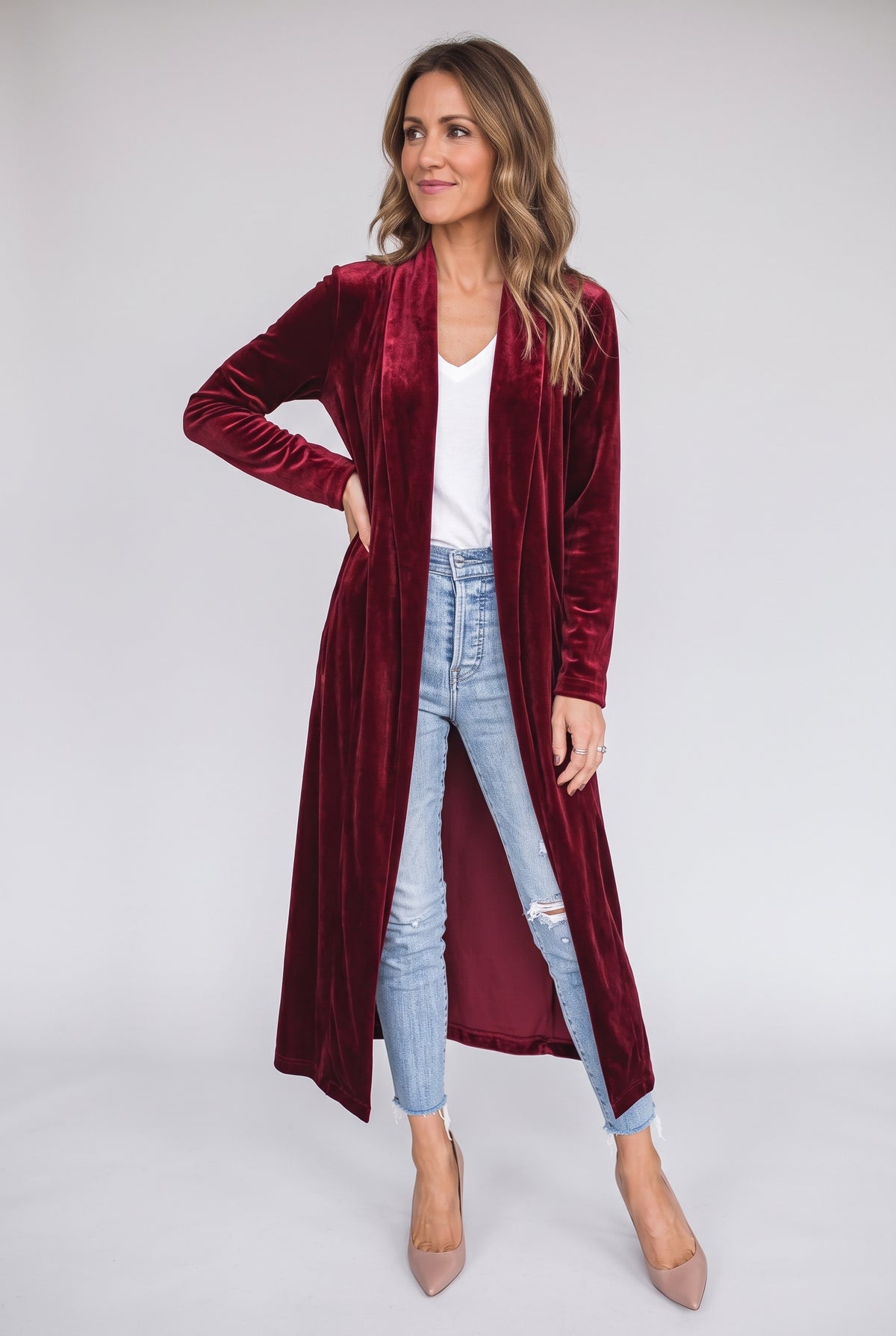 Women's Coat | Velvet Kimono - 6