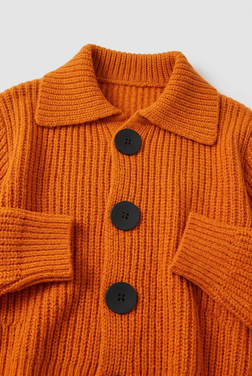 Women's Collared Knit Long Sleeve Cardigan | Ribbed-3