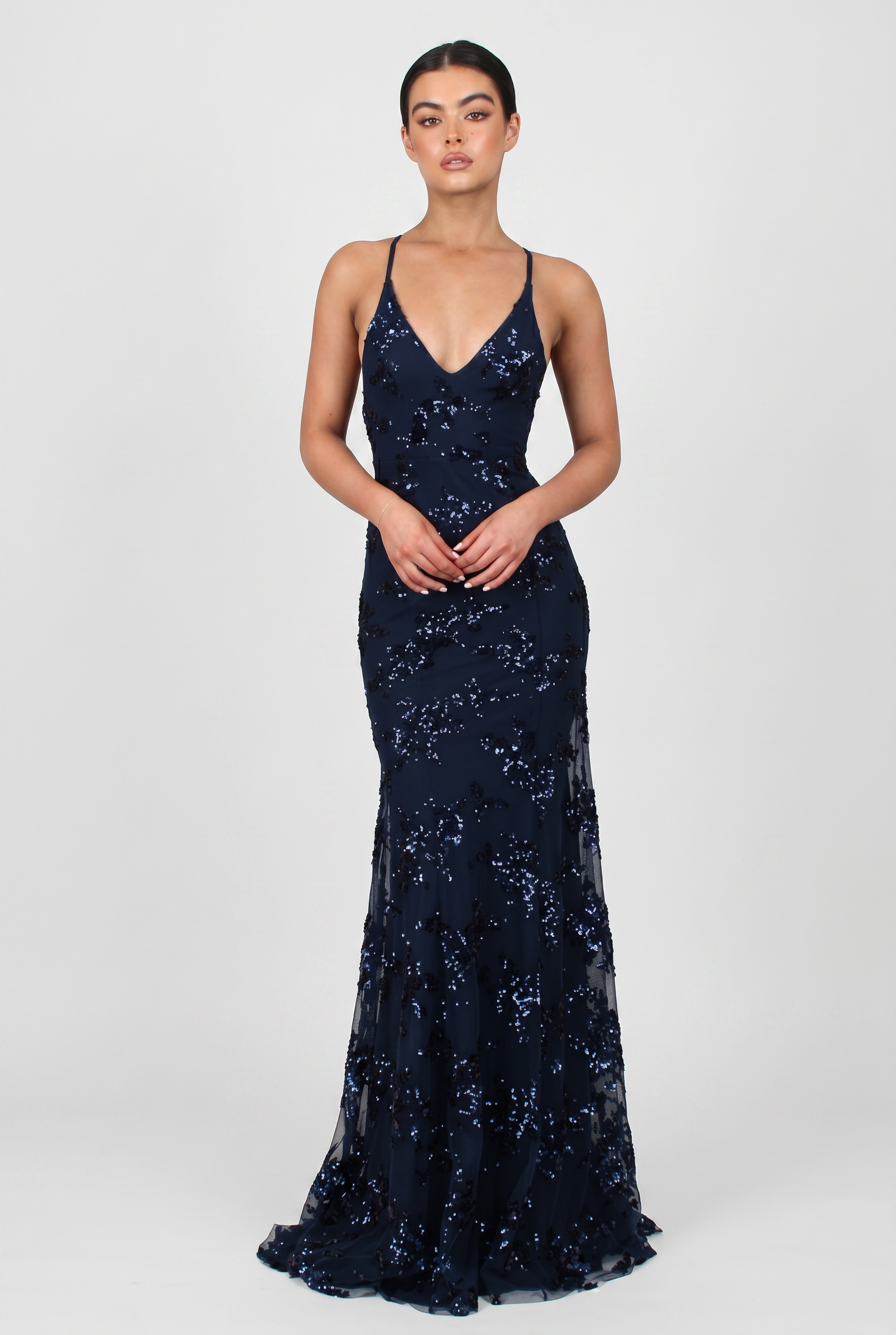 Women's Dress | Wedding Guest Sequin Spaghetti Straps-1