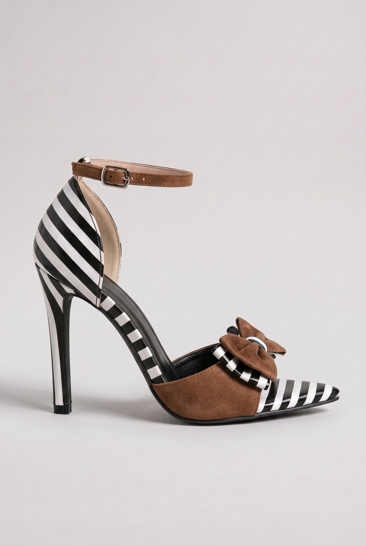 Women's Heels | Striped Bow Stiletto - Brown
