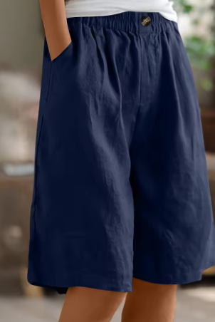 Women’s High Waist Knee Length Shorts | Loose Fit - 12