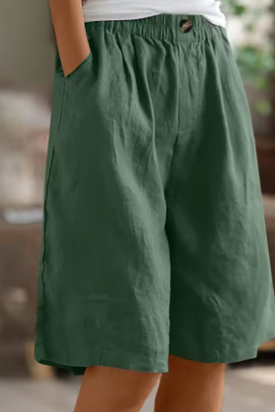 Women’s High Waist Knee Length Shorts | Loose Fit - 15