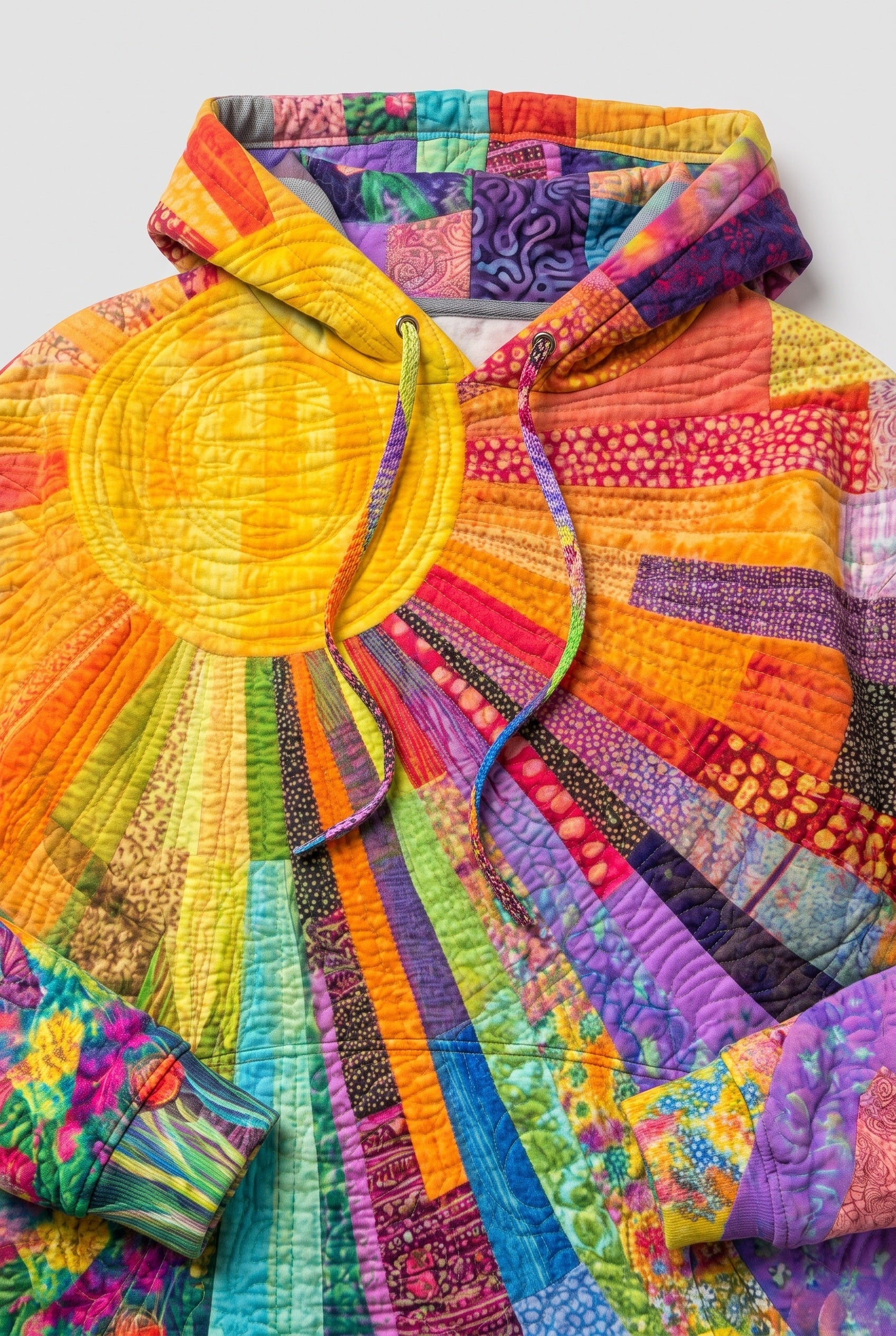Women's Hoodie | Sunburst Patchwork Relaxed Fit - 3