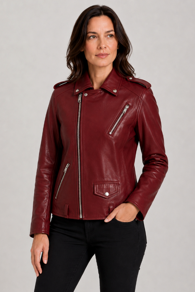 Women's Jacket | Fitted Leather-Look - 3