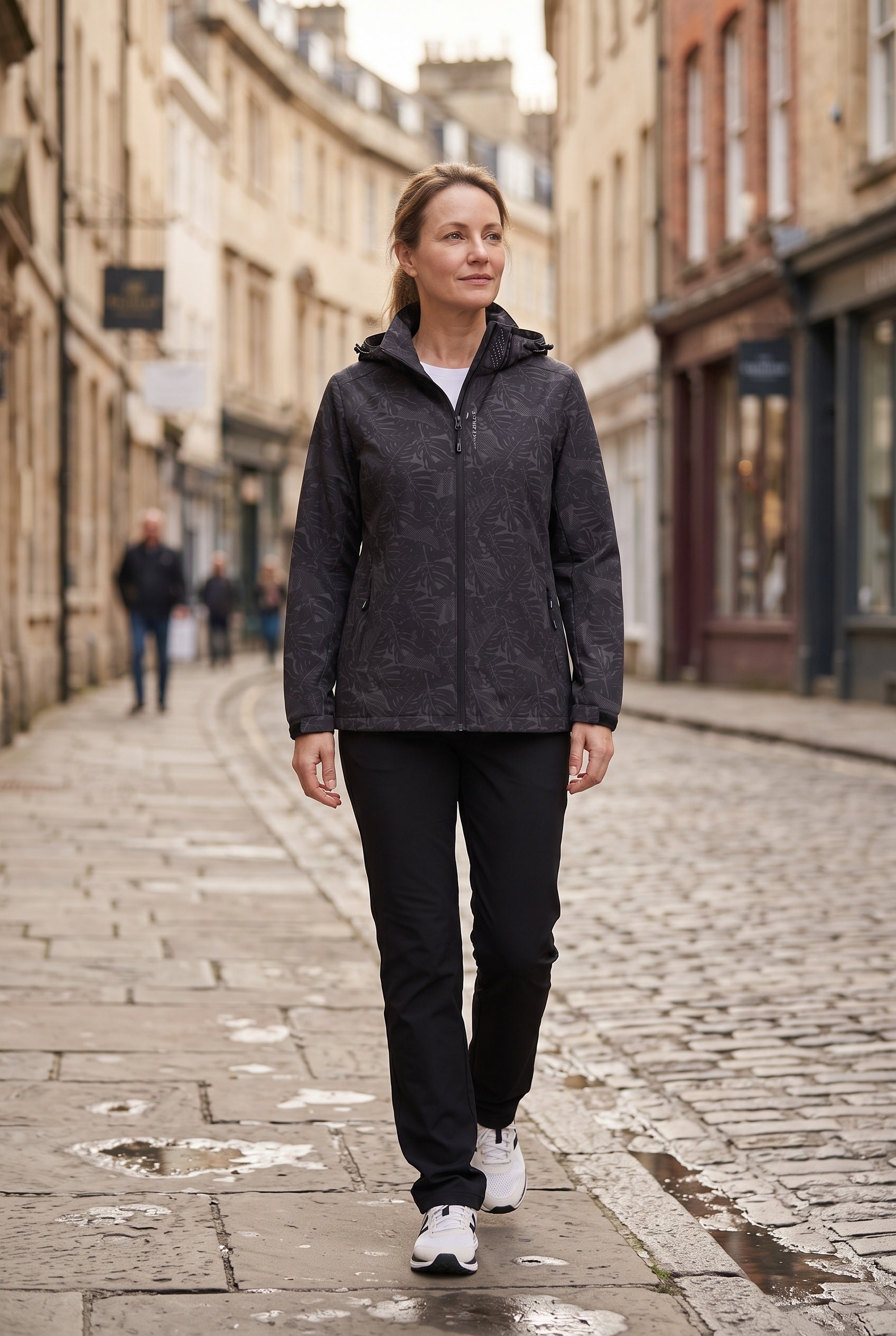 Women's Jacket | Hooded Waterproof Shell - Black Lifestyle