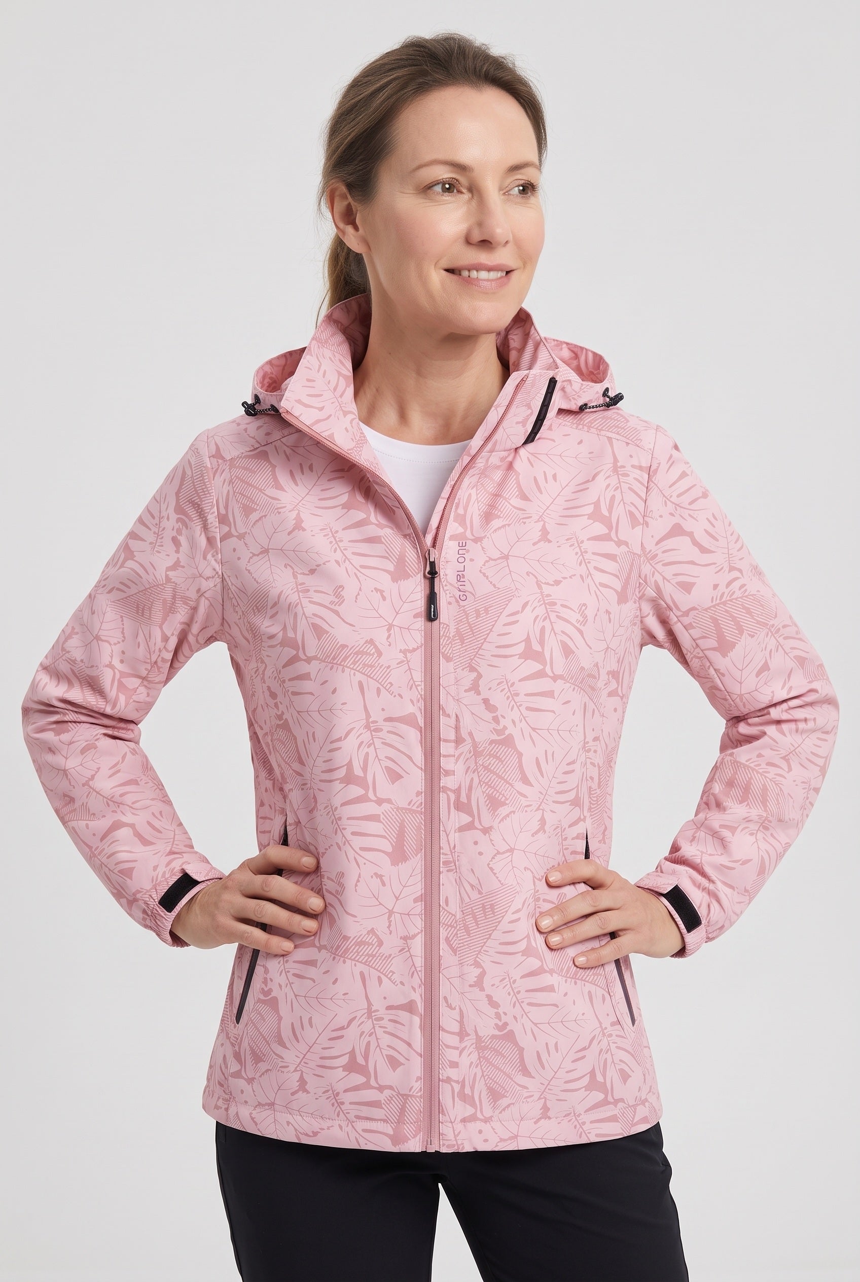 Women's Jacket | Hooded Waterproof Shell - Light Pink