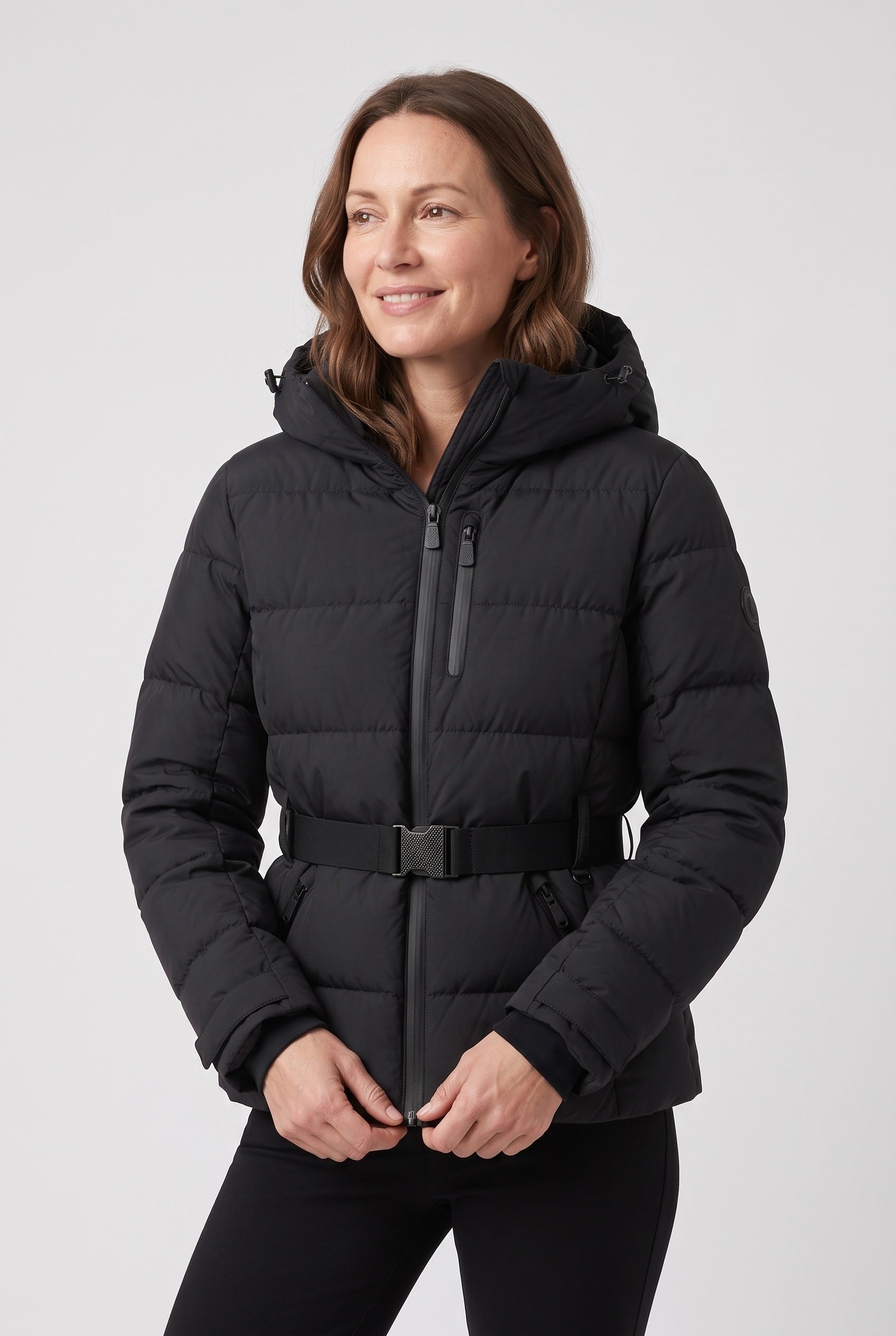 Women's Jacket | Ski Hooded Fitted - Black
