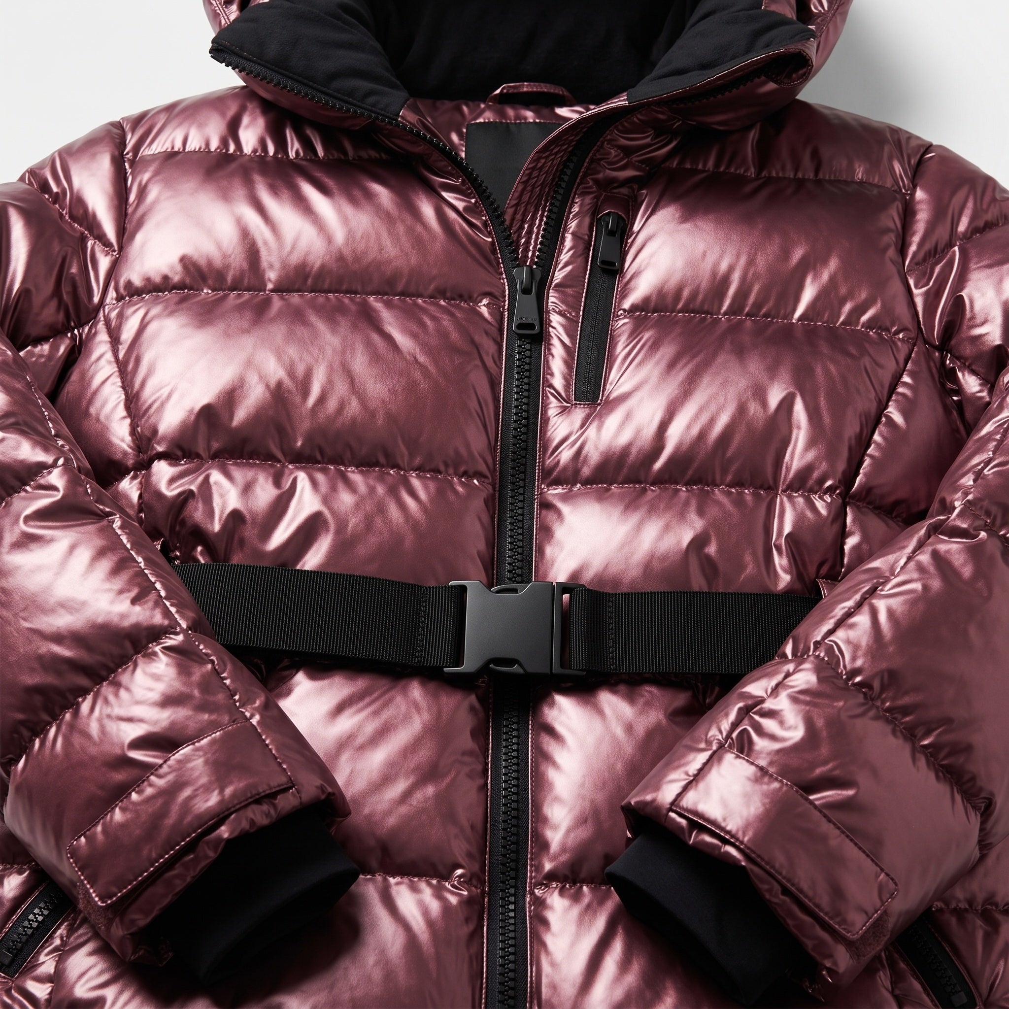 Women's Jacket | Ski Hooded Fitted - Red detail