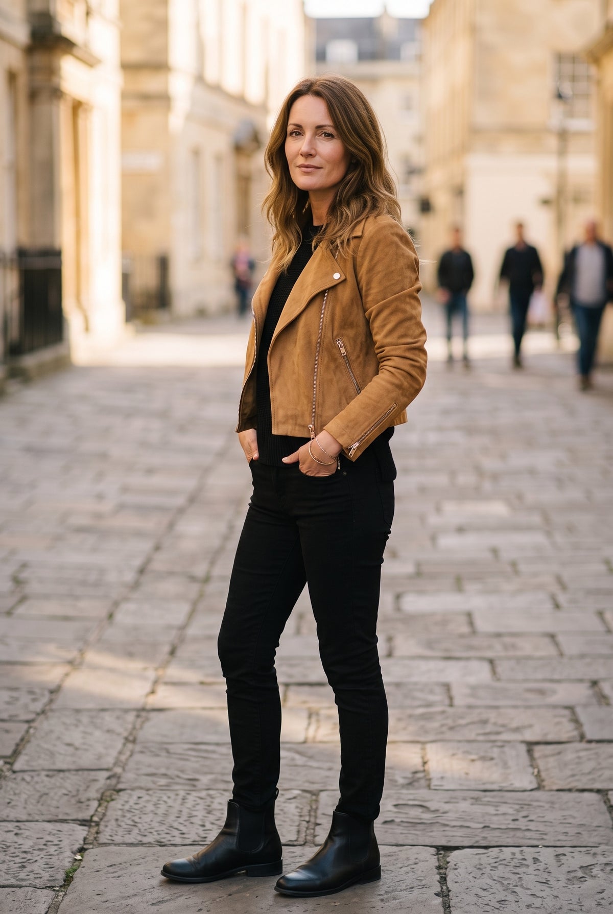 Women's Jacket | Suede-Look Cropped Biker - 24