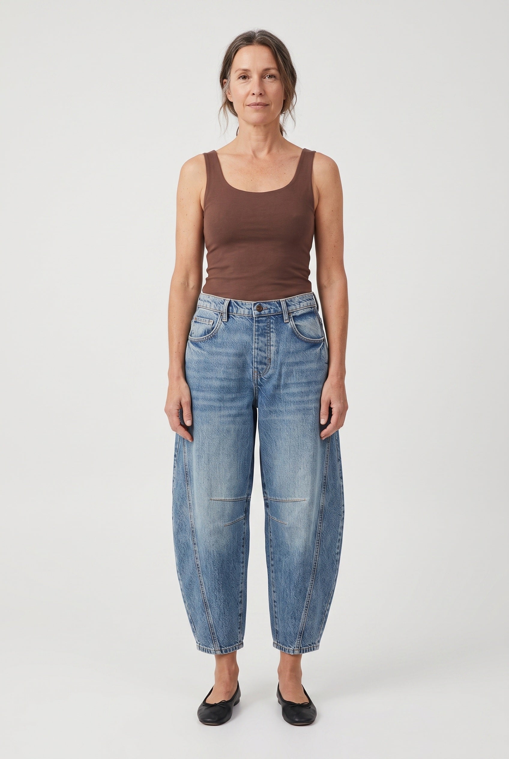 Women's Jeans | Barrel Leg Ankle Length - Blue