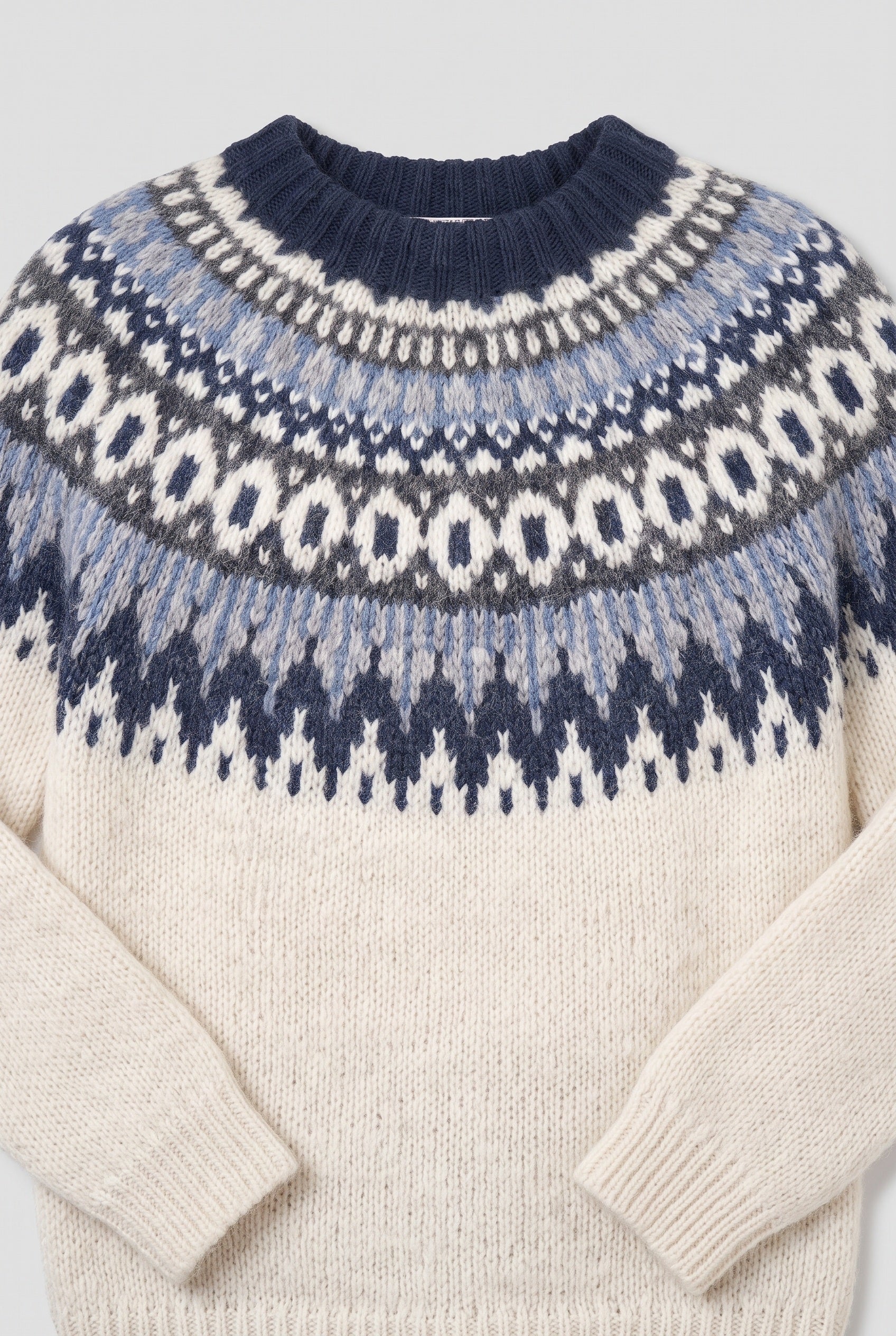 Women's Jumper | Knitted Fair Isle - White detail
