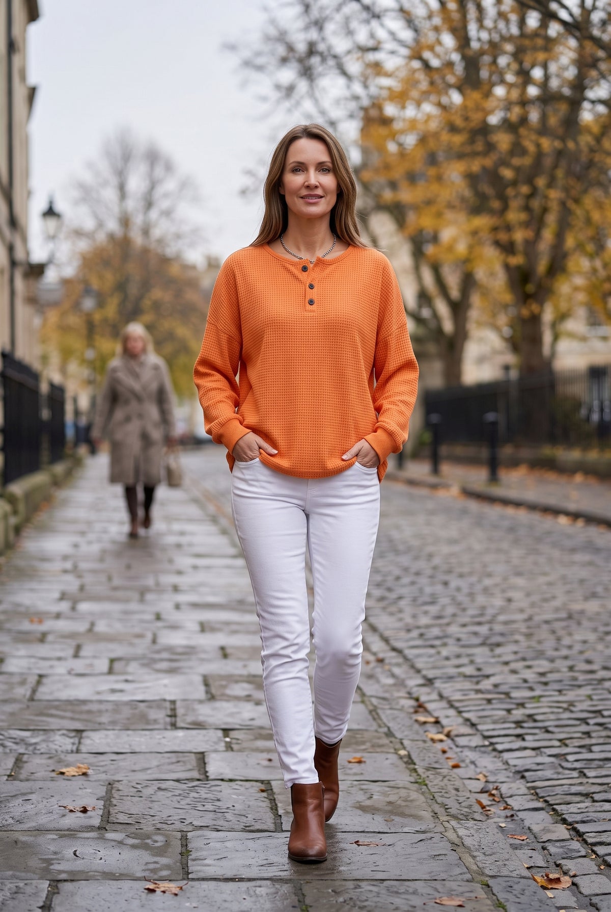 Women's Jumper | Waffle Button Neck - 4