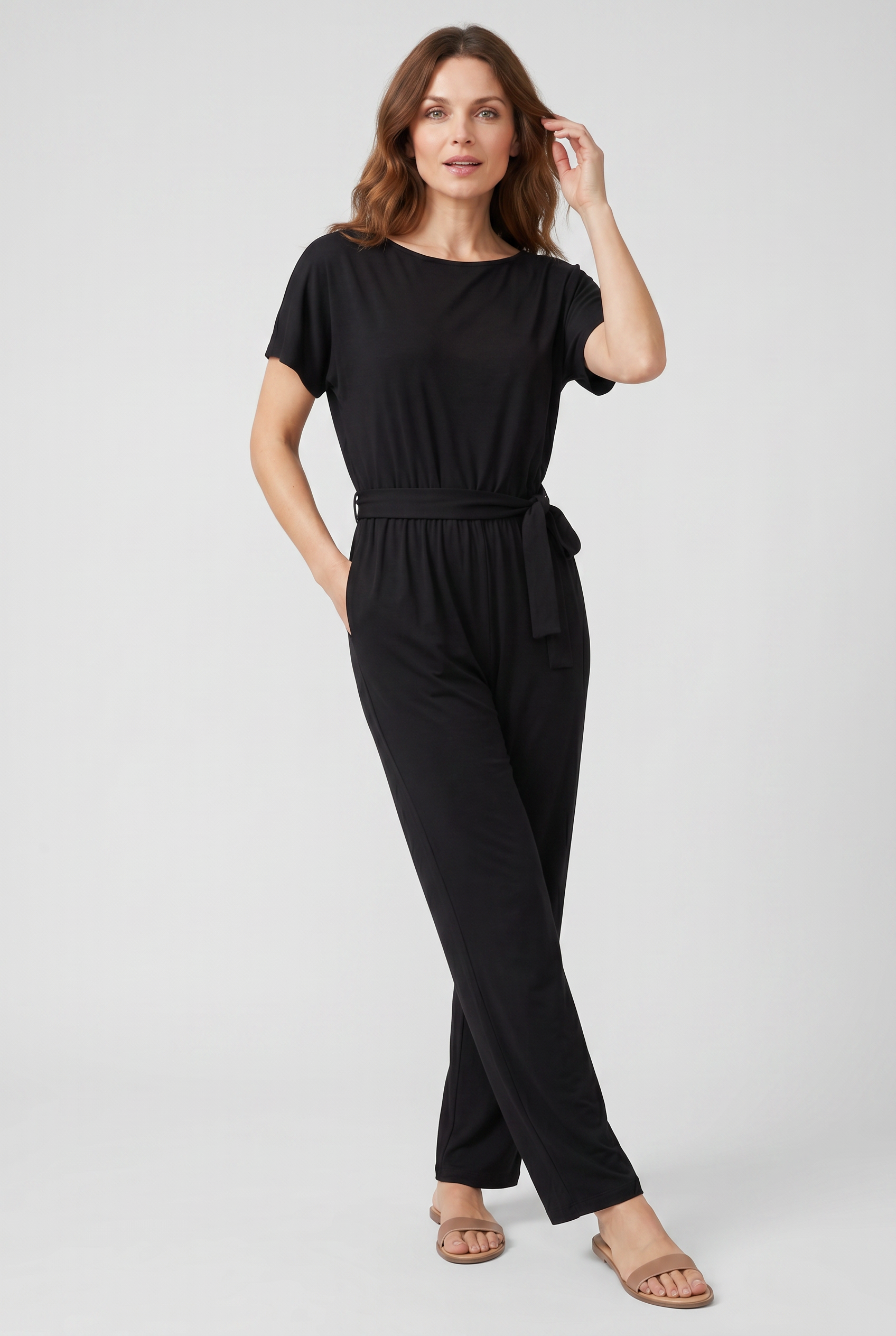 Women's Jumpsuit | Wide-Cut with Belt-6