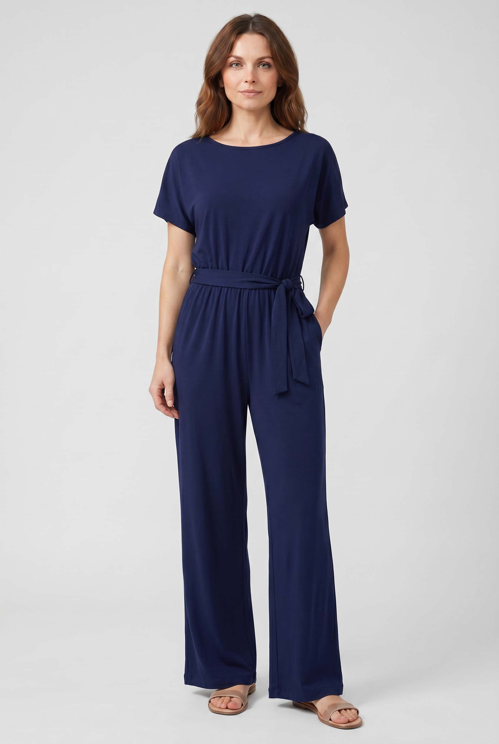 Women's Jumpsuit | Wide-Cut with Belt-8
