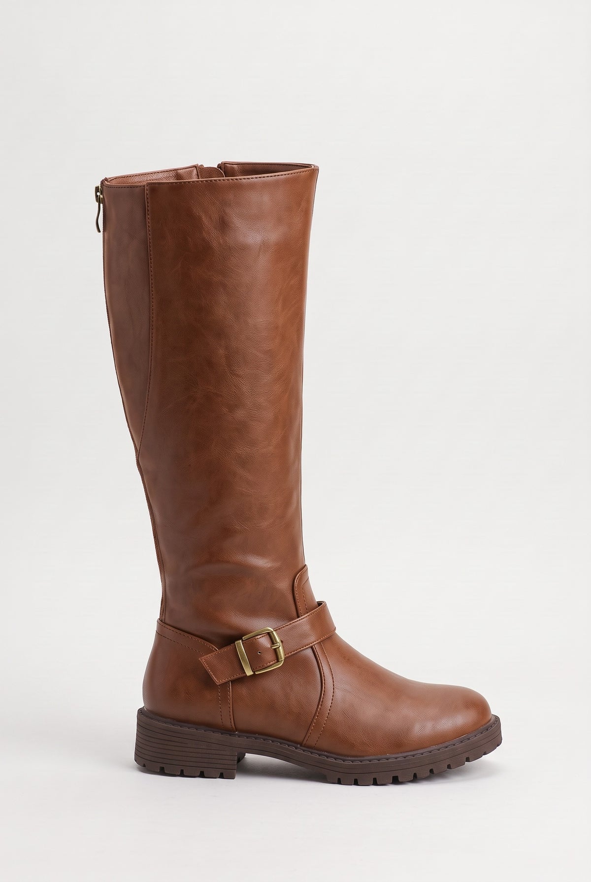 Women's Knee High Boots | Buckle Riding - Brown
