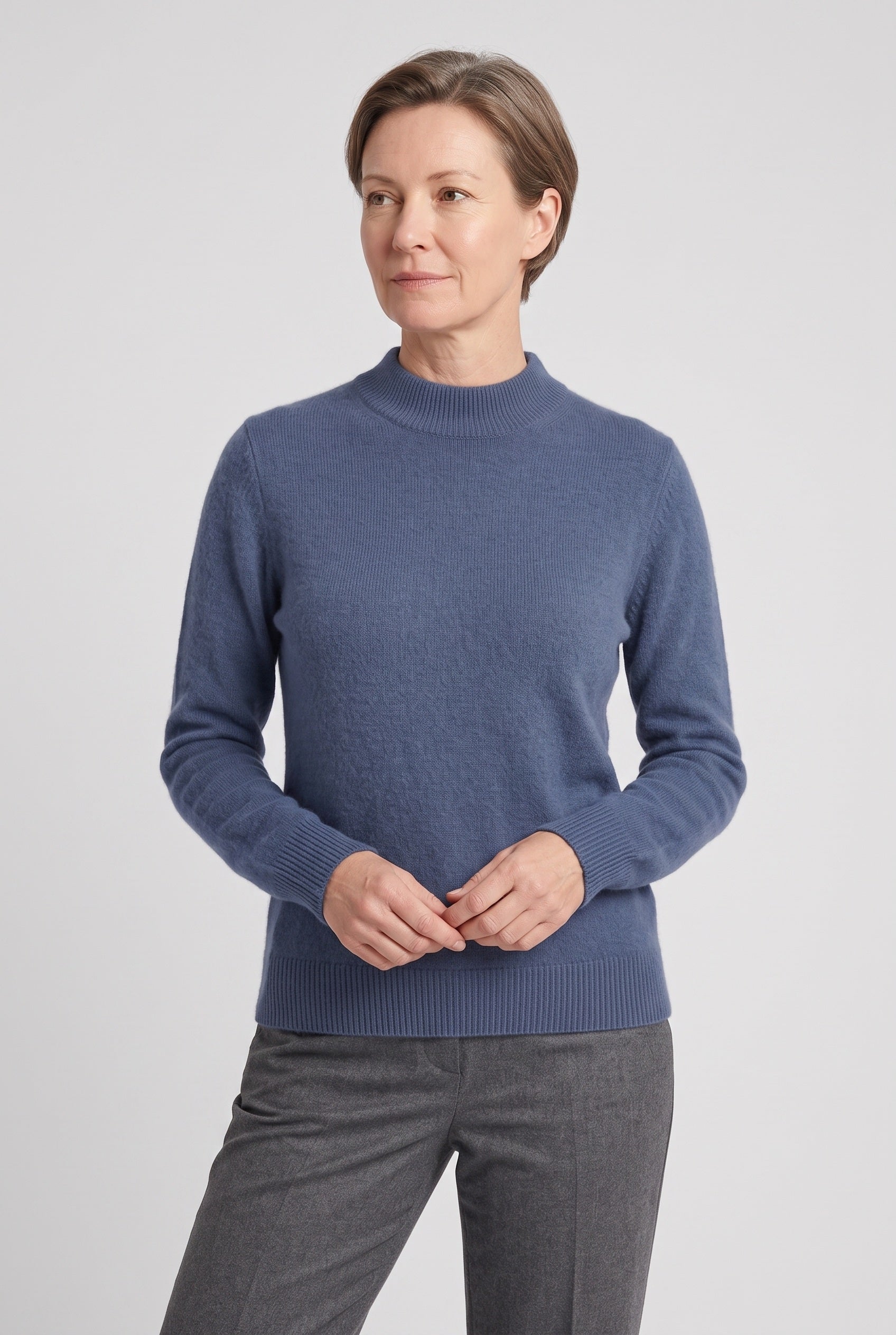 Women's Knitted Jumper | Mock Neck - 6