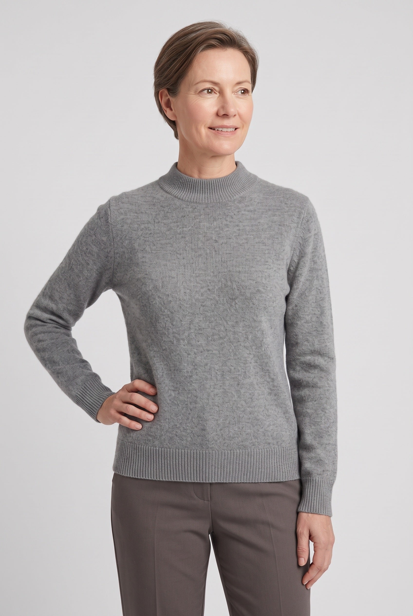 Women's Knitted Jumper | Mock Neck - 8