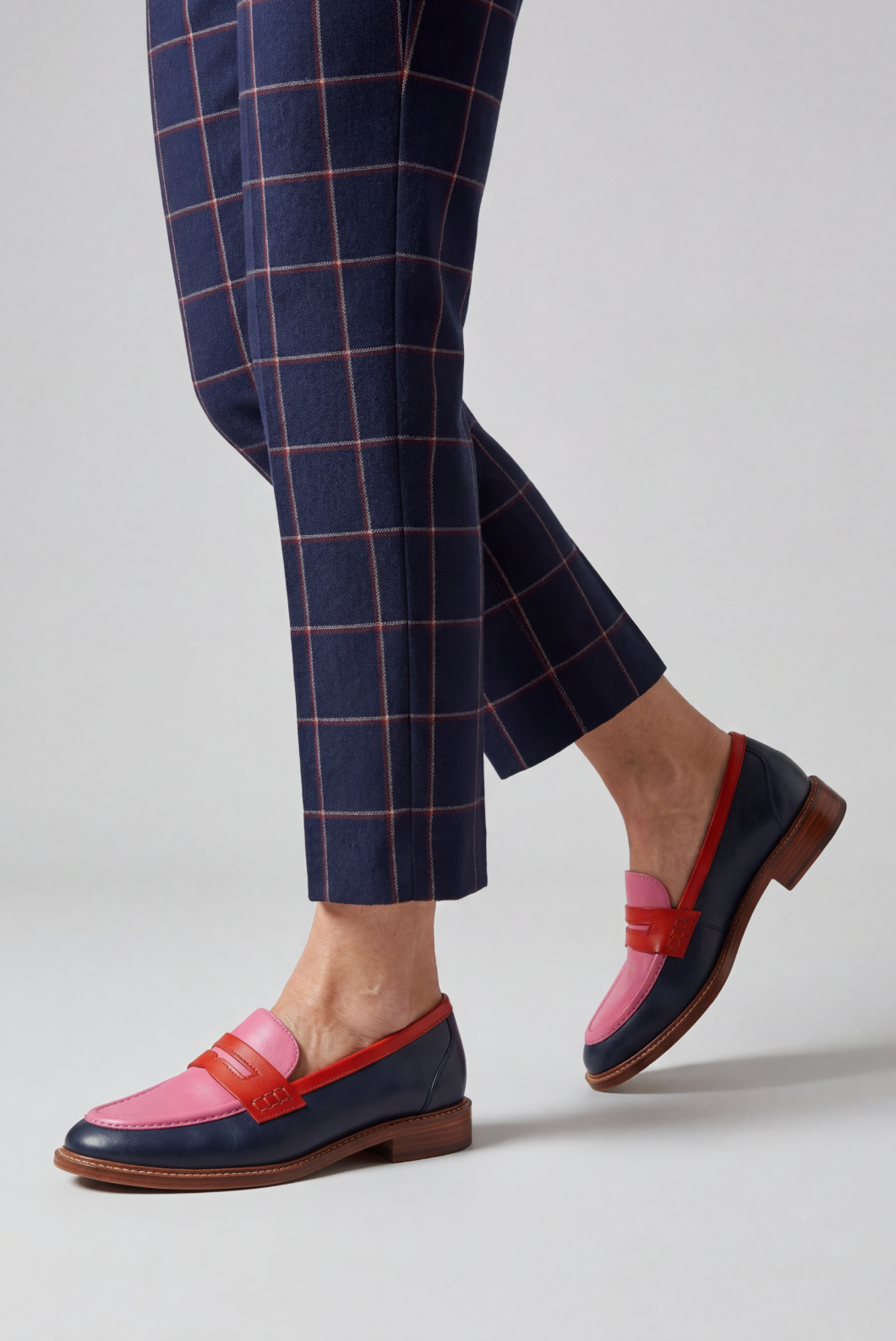 Women’s Loafers | Two Tone with Penny Strap - 3