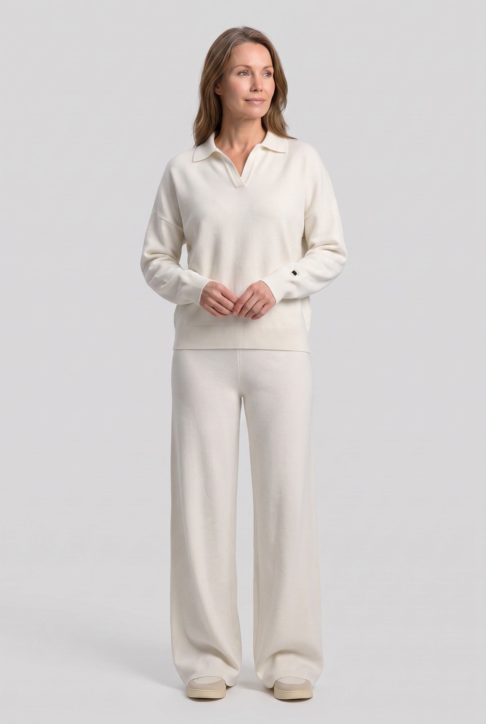 Women's Loungewear Set | Polo Knit Wide Leg - 26