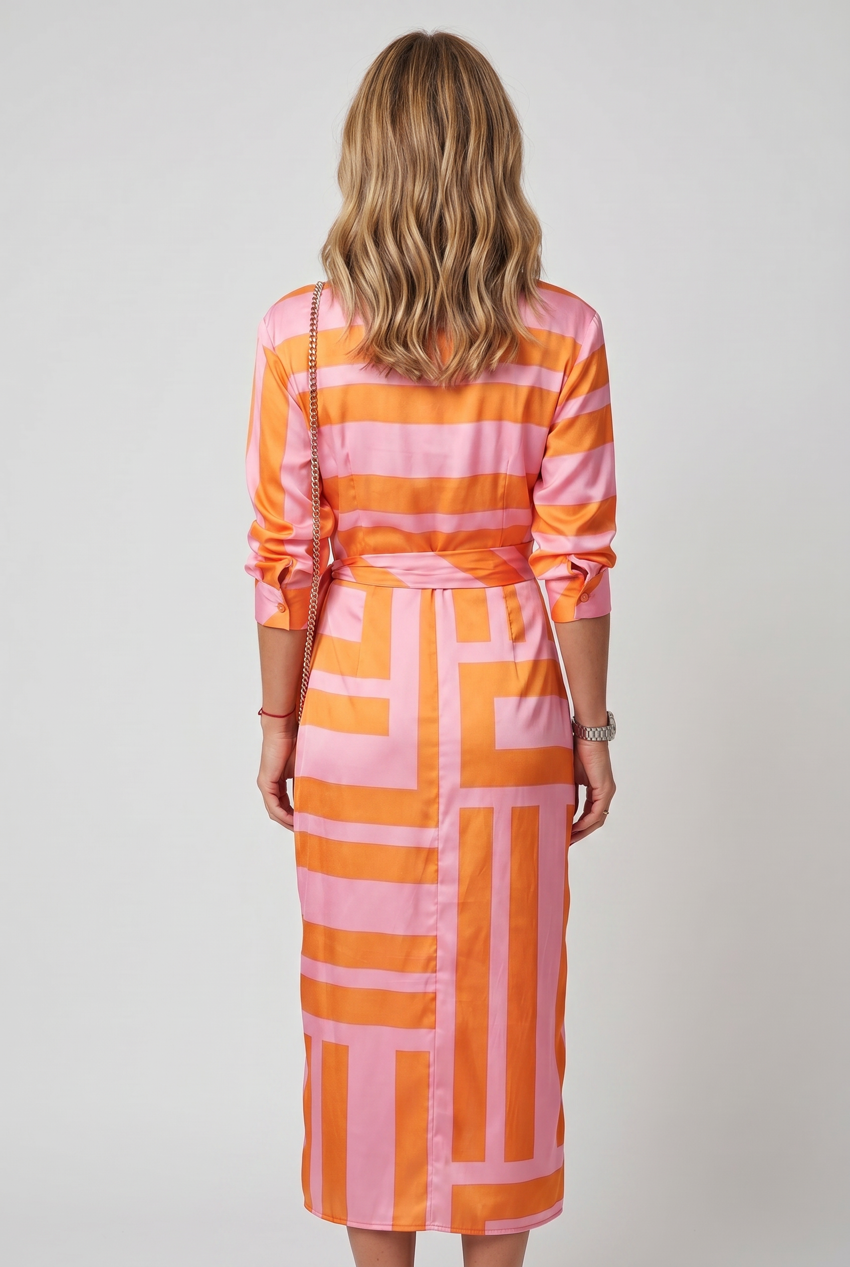 Women's Maxi Dress | Summer Printed Waist Crinching Shirt-2