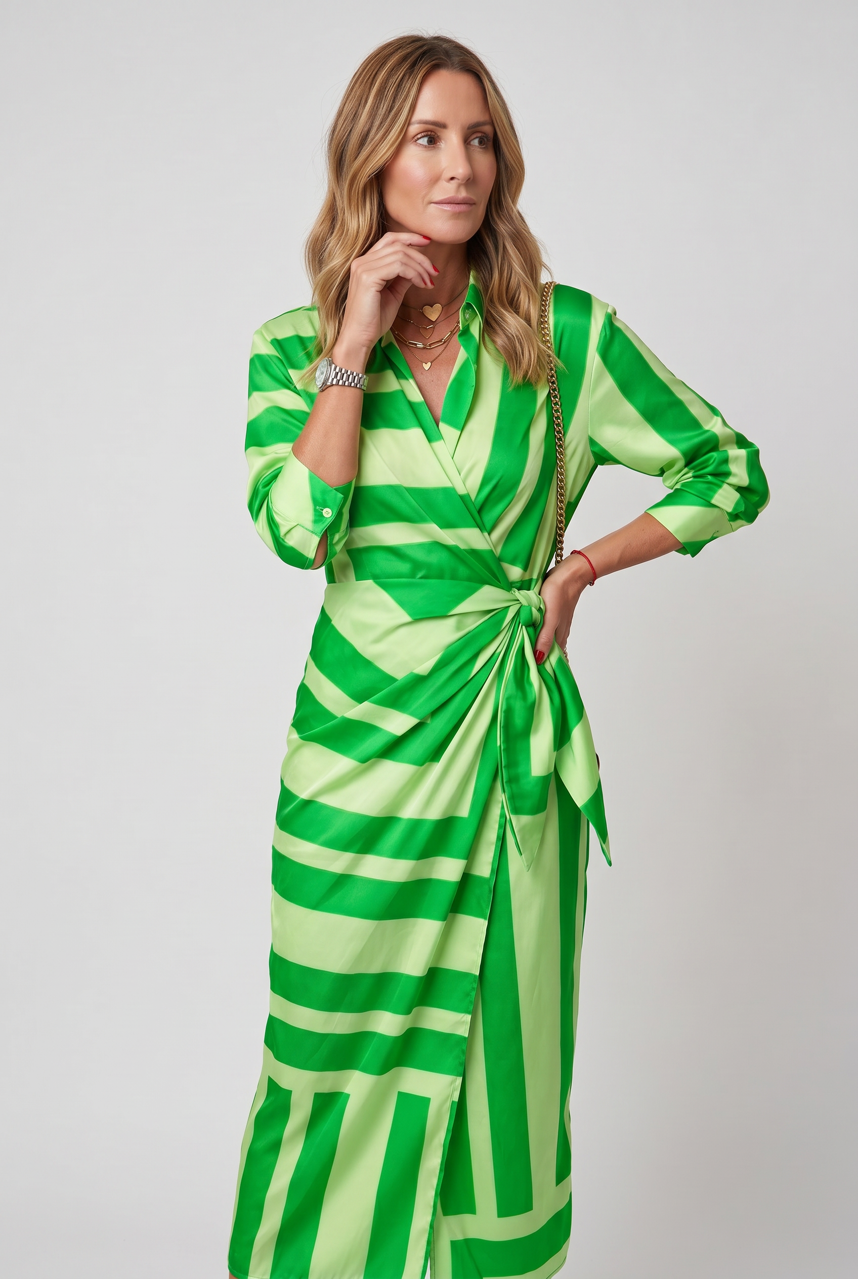 Women's Maxi Dress | Summer Printed Waist Crinching Shirt-5