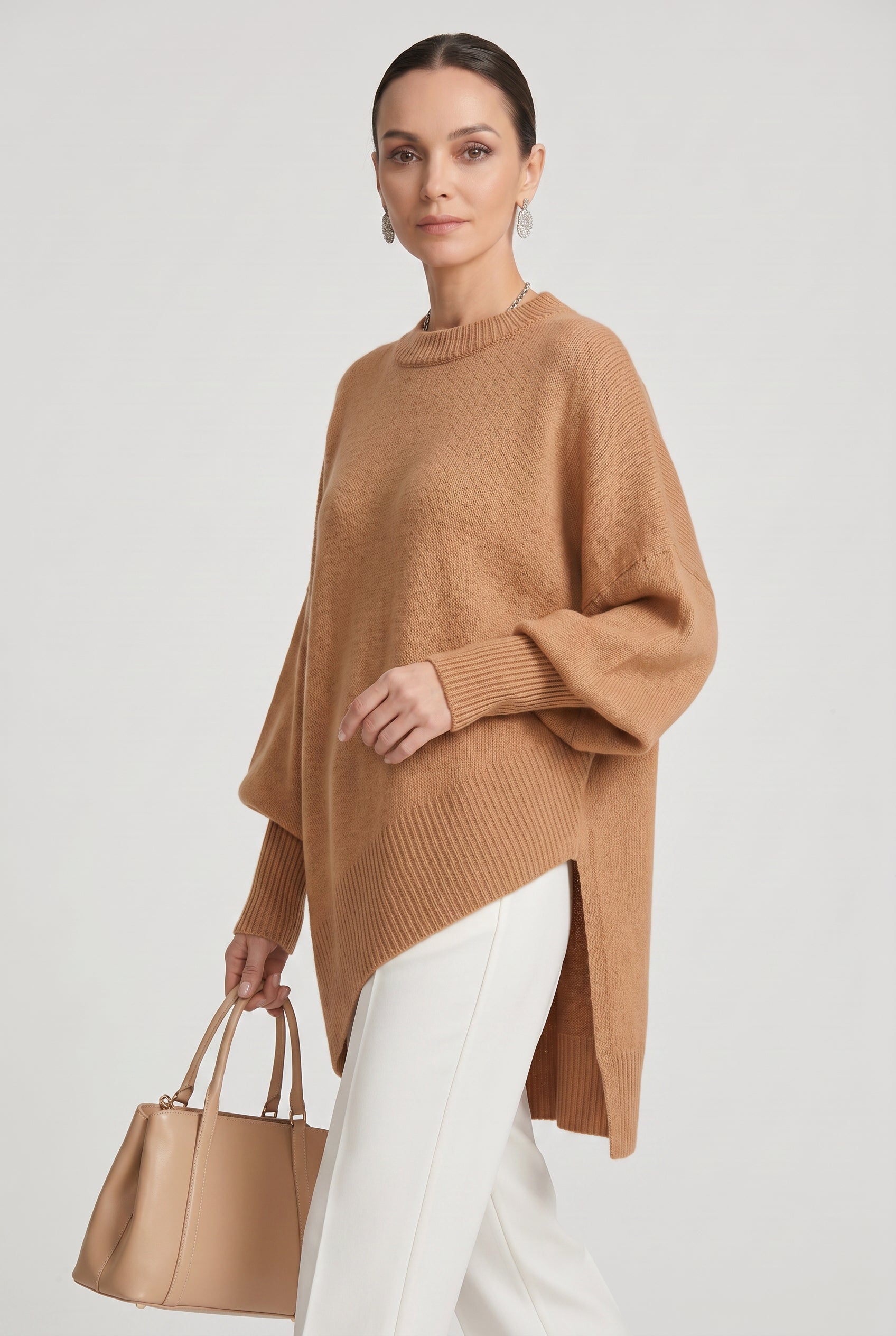 Women's Oversized Knitted Jumper | Crew Neck - 9