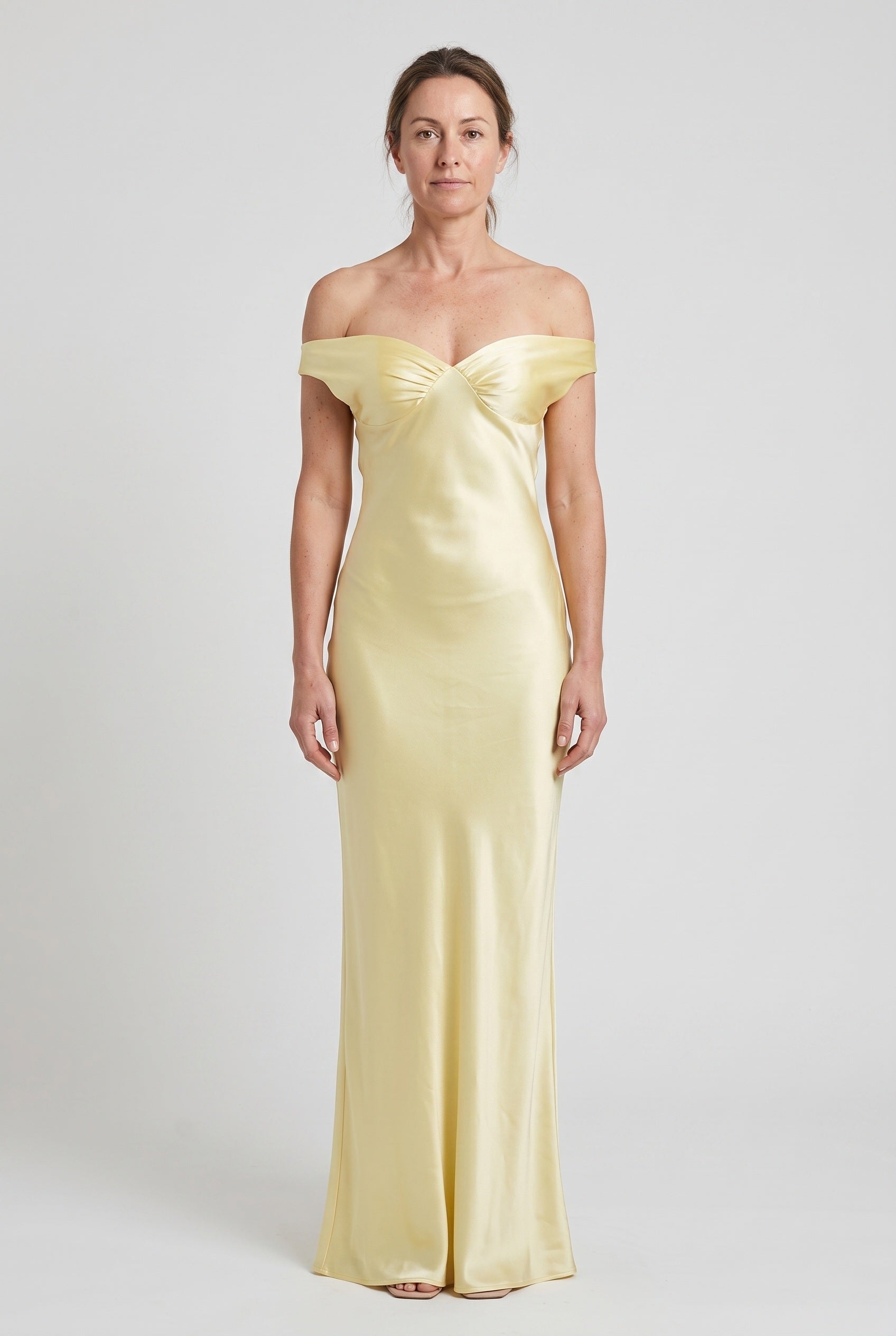 Women's Party Dress | Off-Shoulder Backless Maxi - Yellow