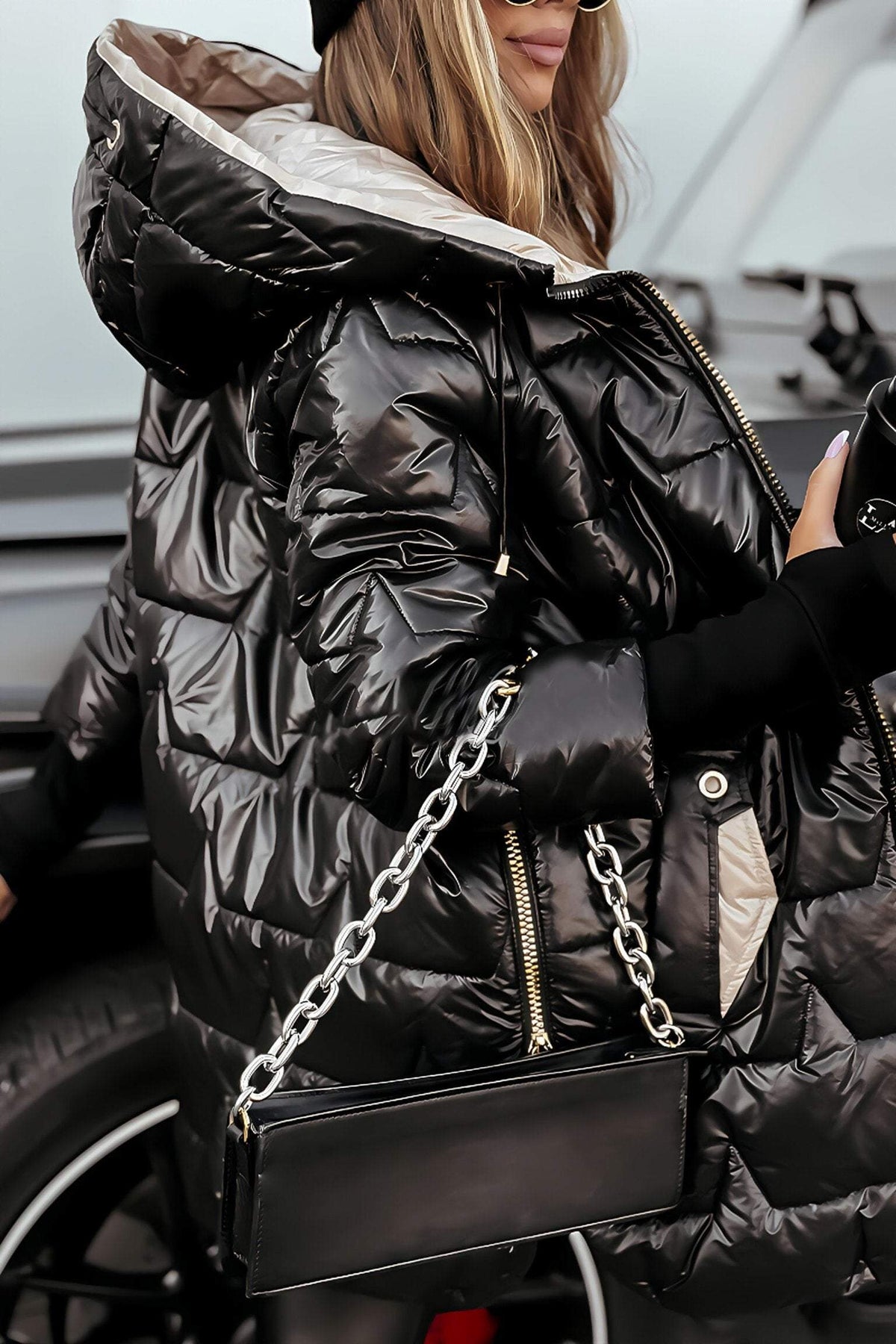 Women's Puffer Coat | Hooded Longline - 10