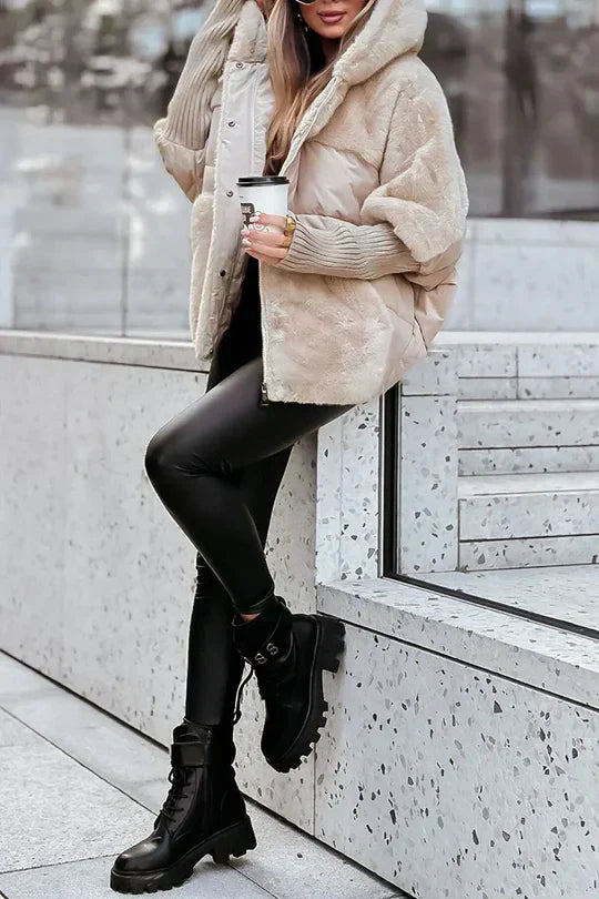 Women's Puffer Jacket | Faux Fur Hooded - 2