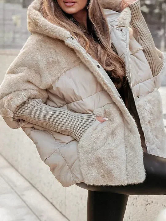 Women's Puffer Jacket | Faux Fur Hooded - 4
