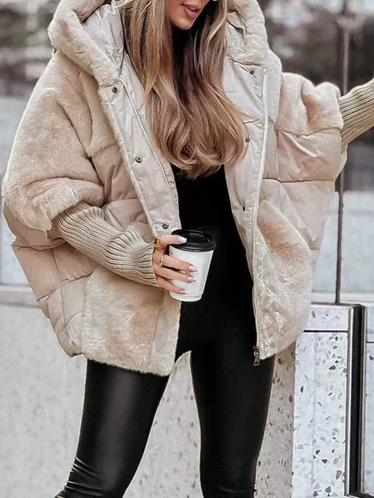 Women's Puffer Jacket | Faux Fur Hooded - 5