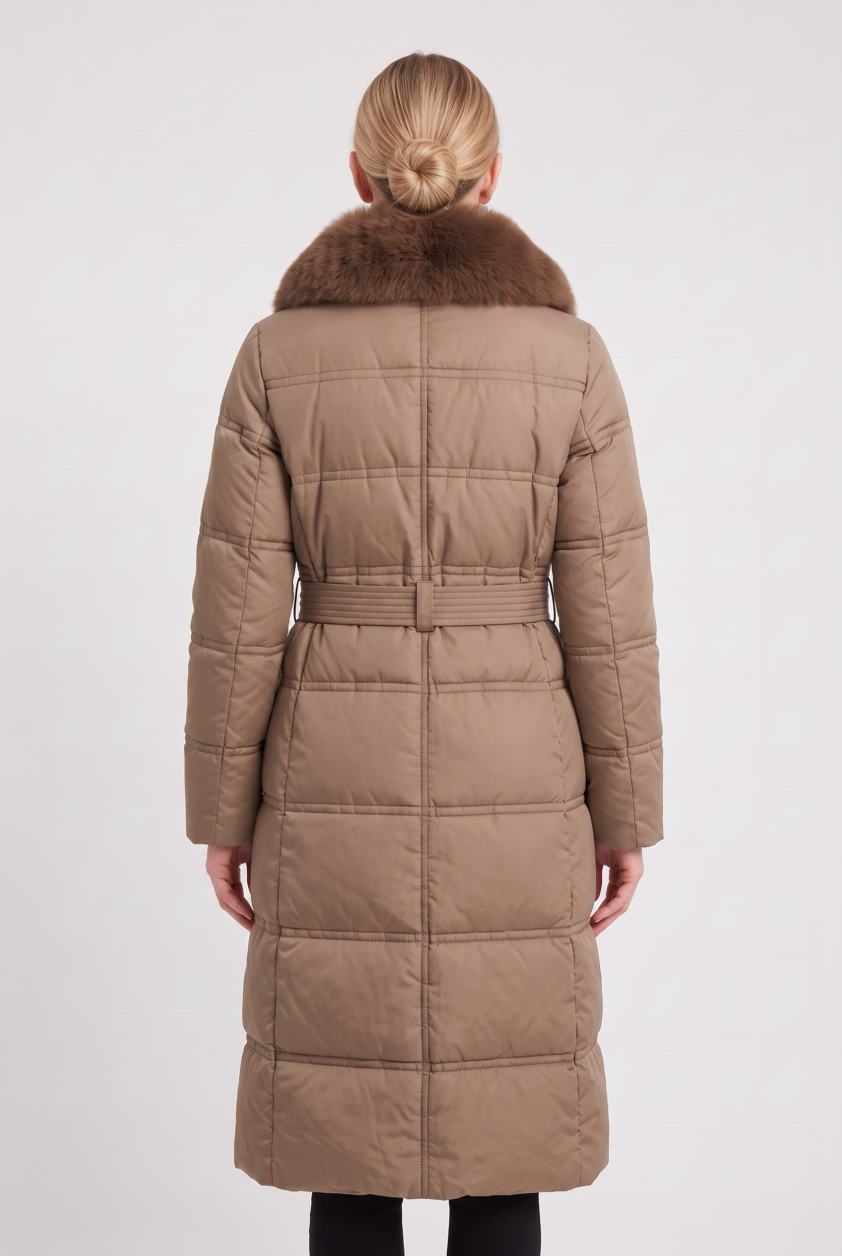 Women's Puffer Jacket | Hooded Contrast Collar - 2