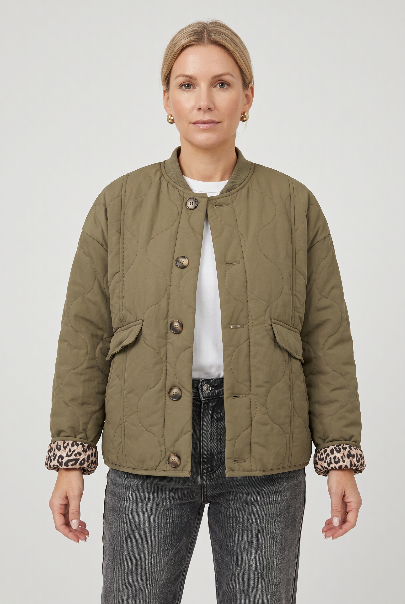 Women's Quilted Coat | Button Down-1