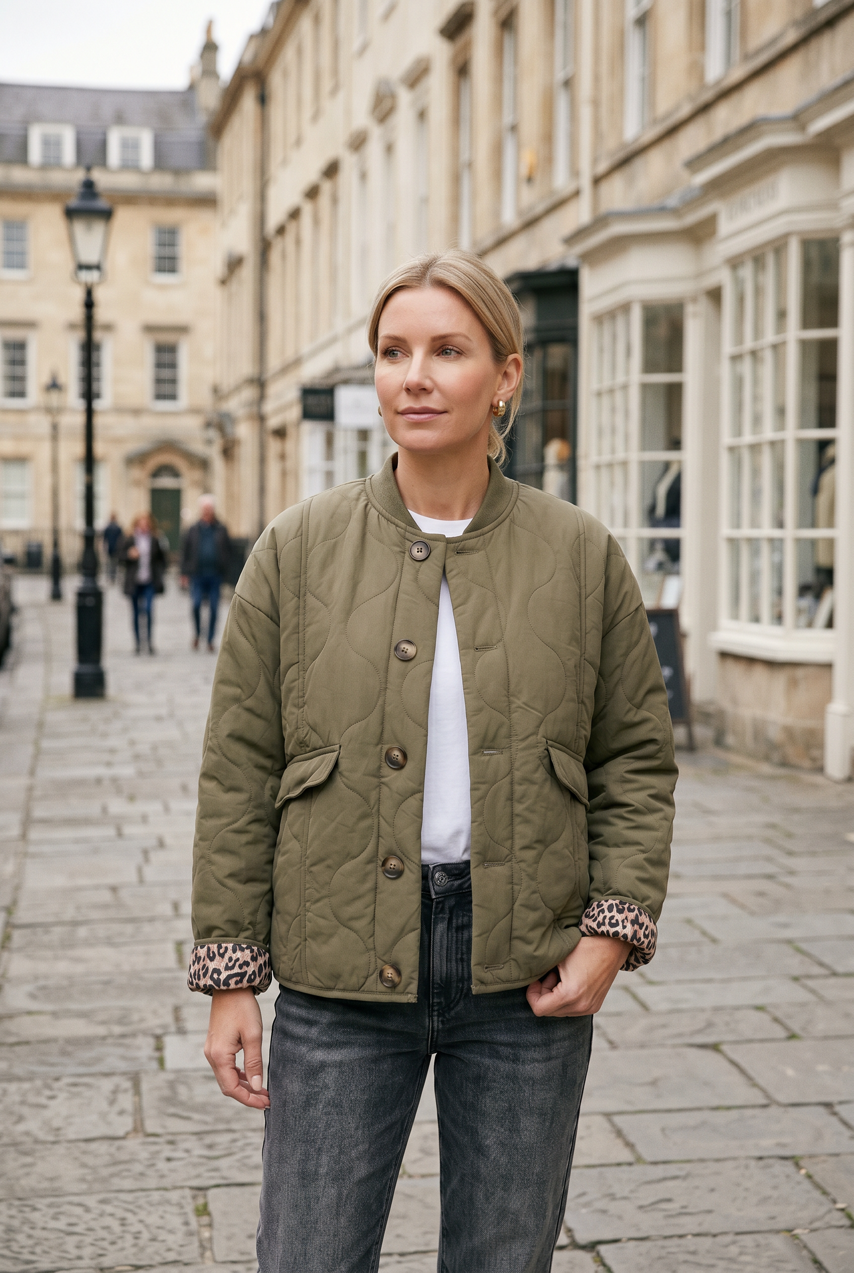 Women's Quilted Coat | Button Down-4