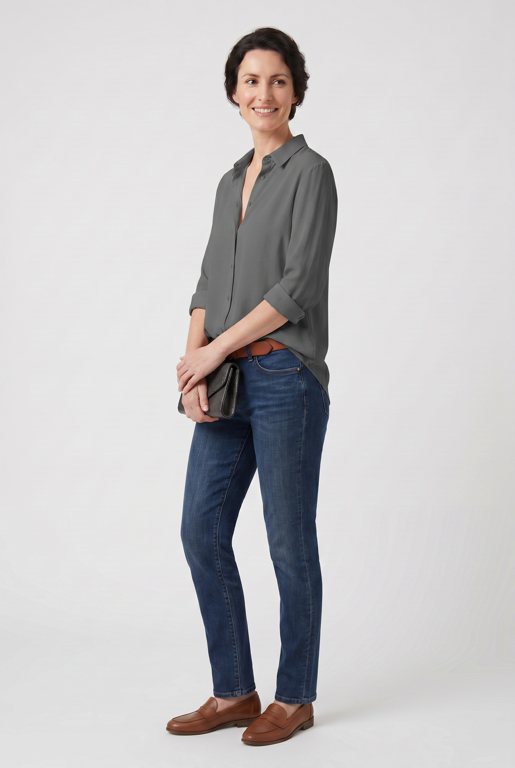 Women's Shirt | V Neck Button Front Design-7