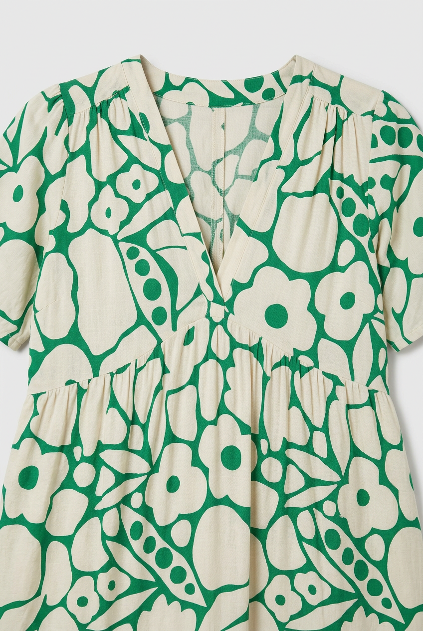 Women’s Summer Dress | Midi Length with V-neck - 3