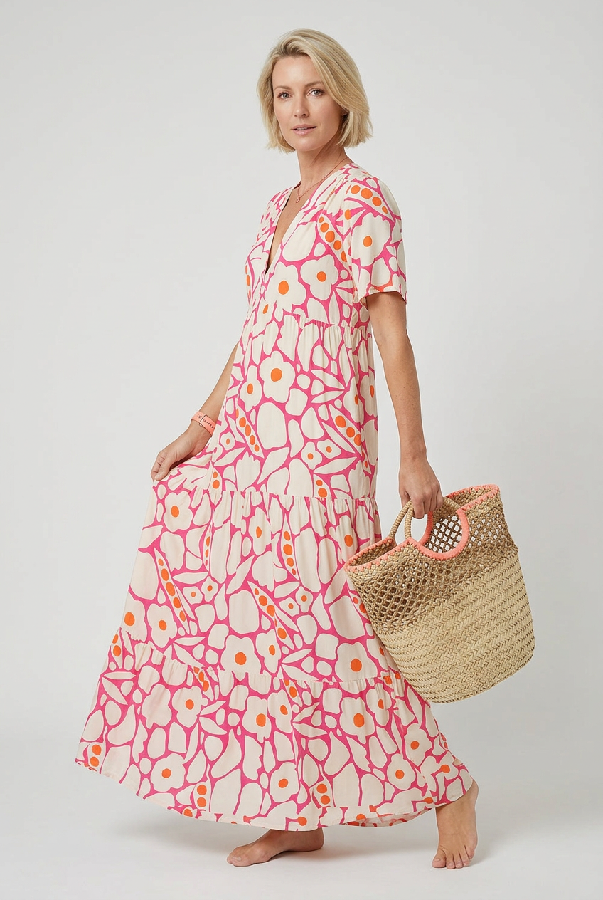 Women’s Summer Dress | Midi Length with V-neck - 6