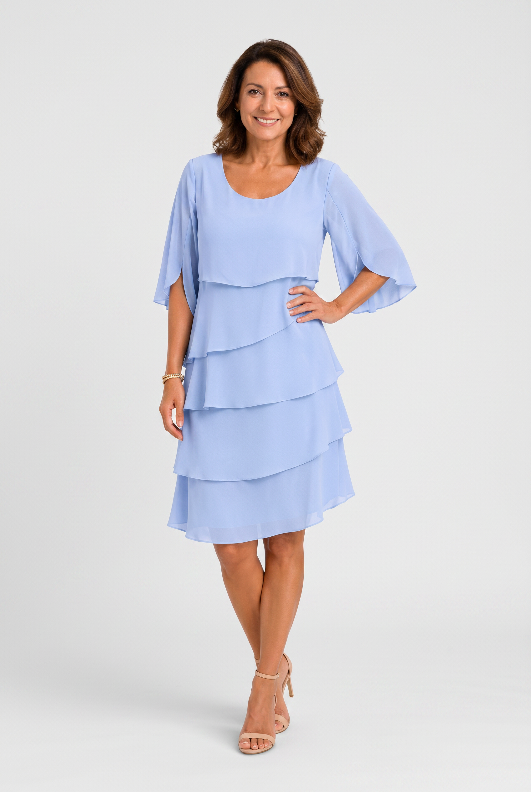 Women's Summer Layered Wedding Guest Dress | Mini-1