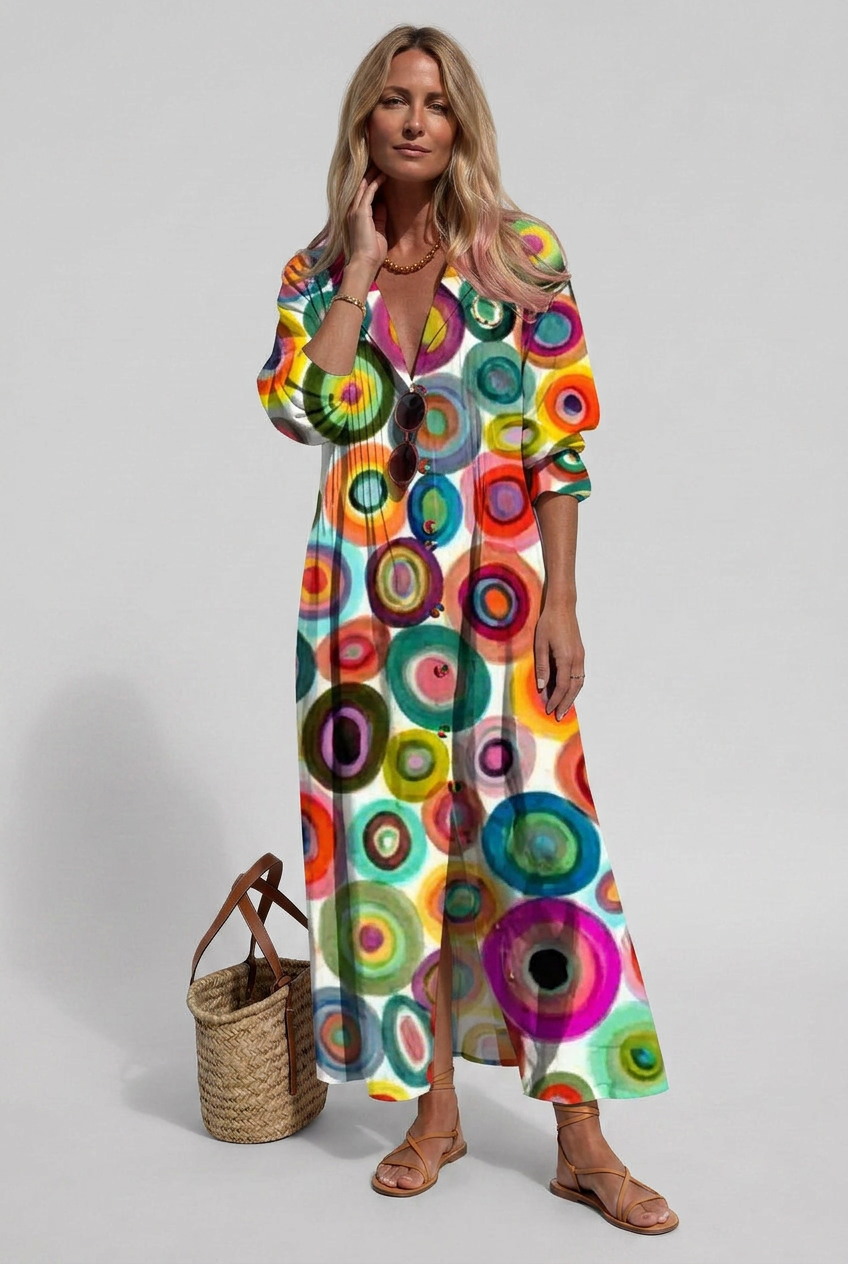 Women’s Summer Printed Shirt Dress | Maxi - 10