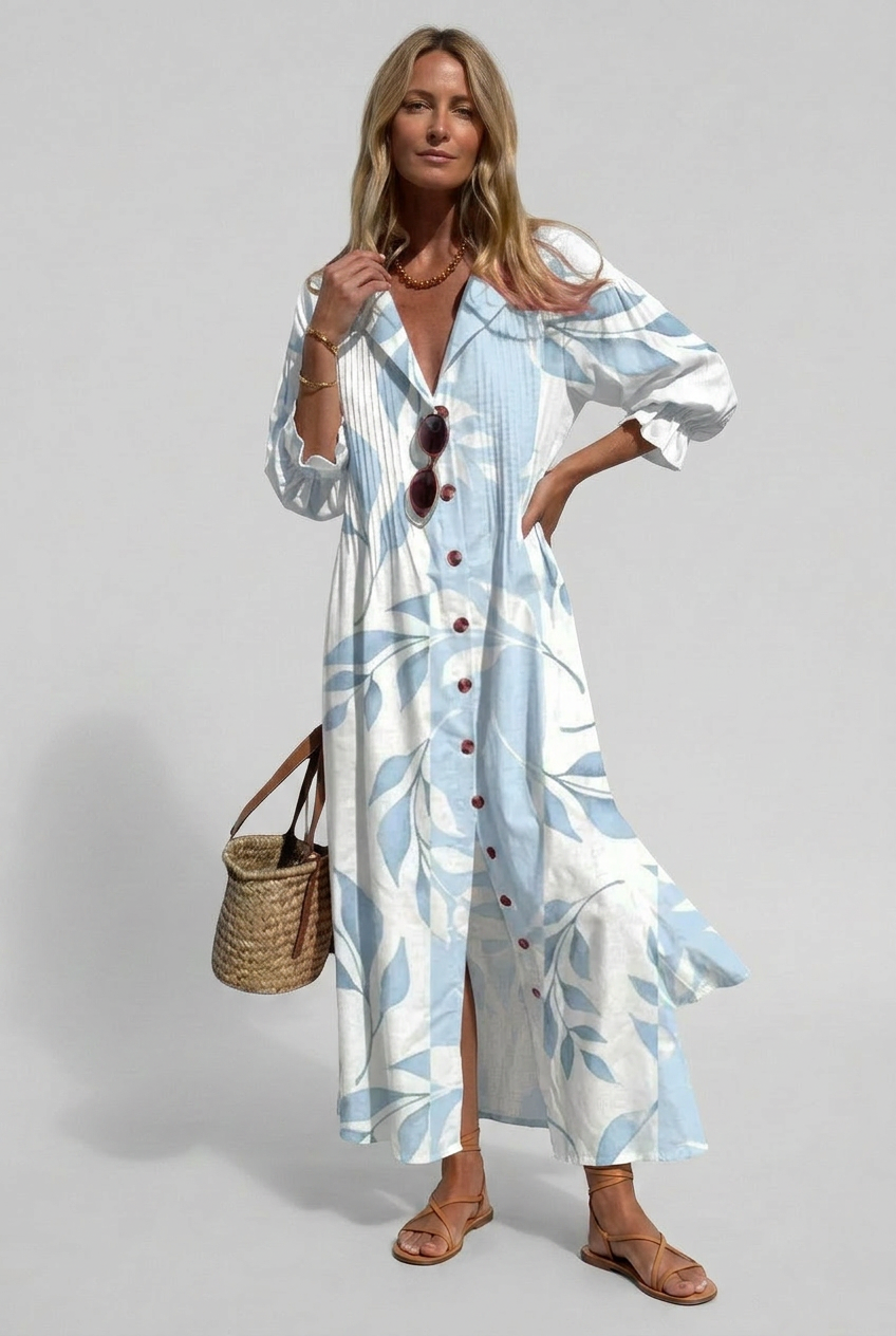 Women’s Summer Printed Shirt Dress | Maxi - 8