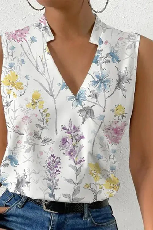 Women’s Summer Top | Sleeveless Wrap V Neck - 4