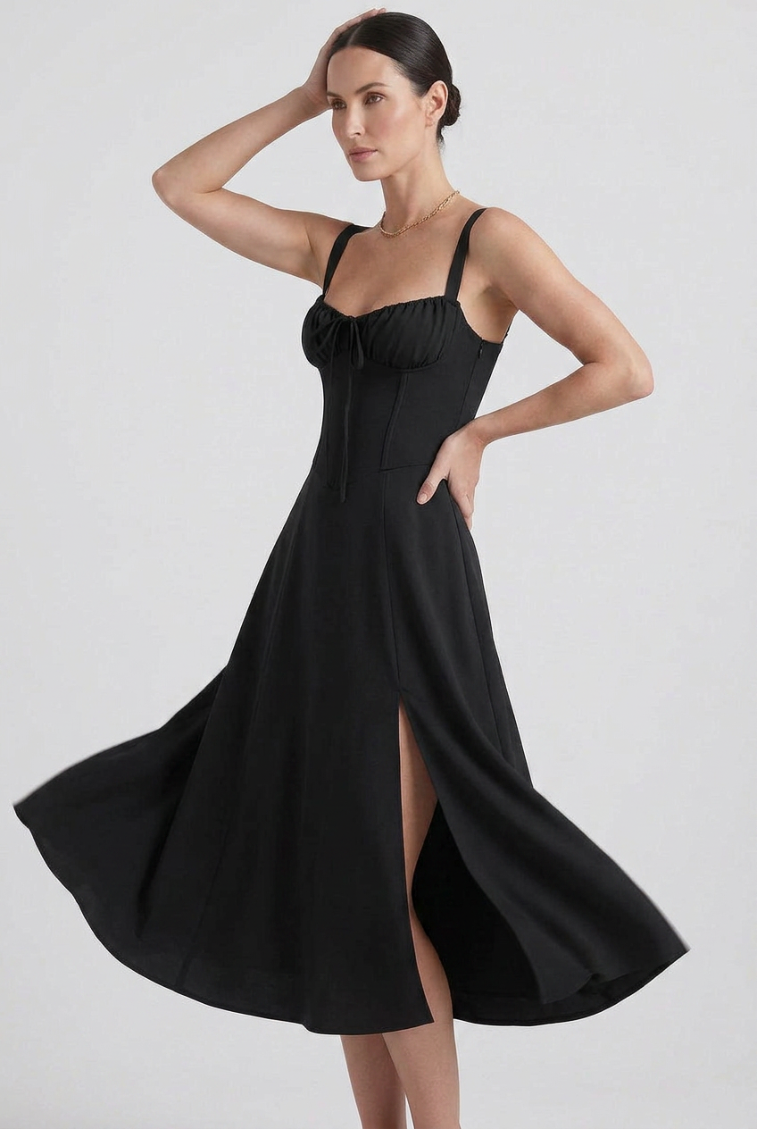 Women’s Sweetheart Neck Sleeveless Summer Dress | Midi - 11