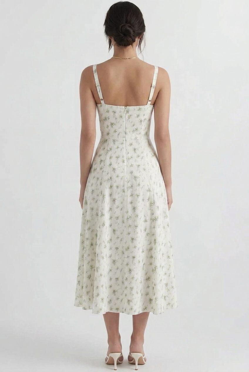 Women’s Sweetheart Neck Sleeveless Summer Dress | Midi - 2
