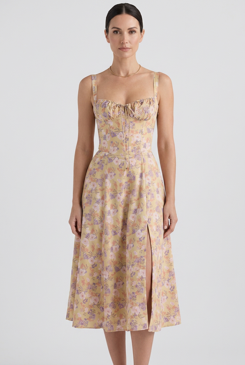 Women’s Sweetheart Neck Sleeveless Summer Dress | Midi - 6