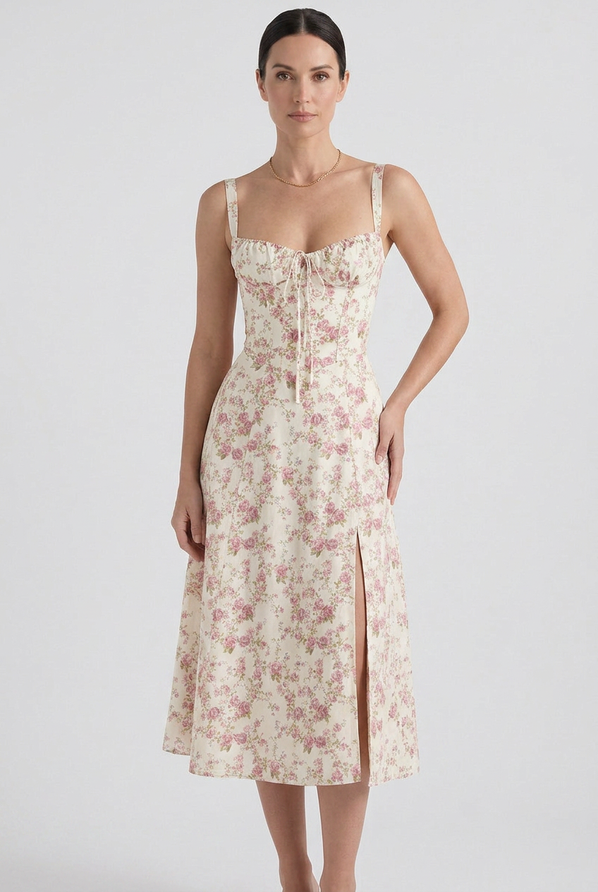 Women’s Sweetheart Neck Sleeveless Summer Dress | Midi - 7