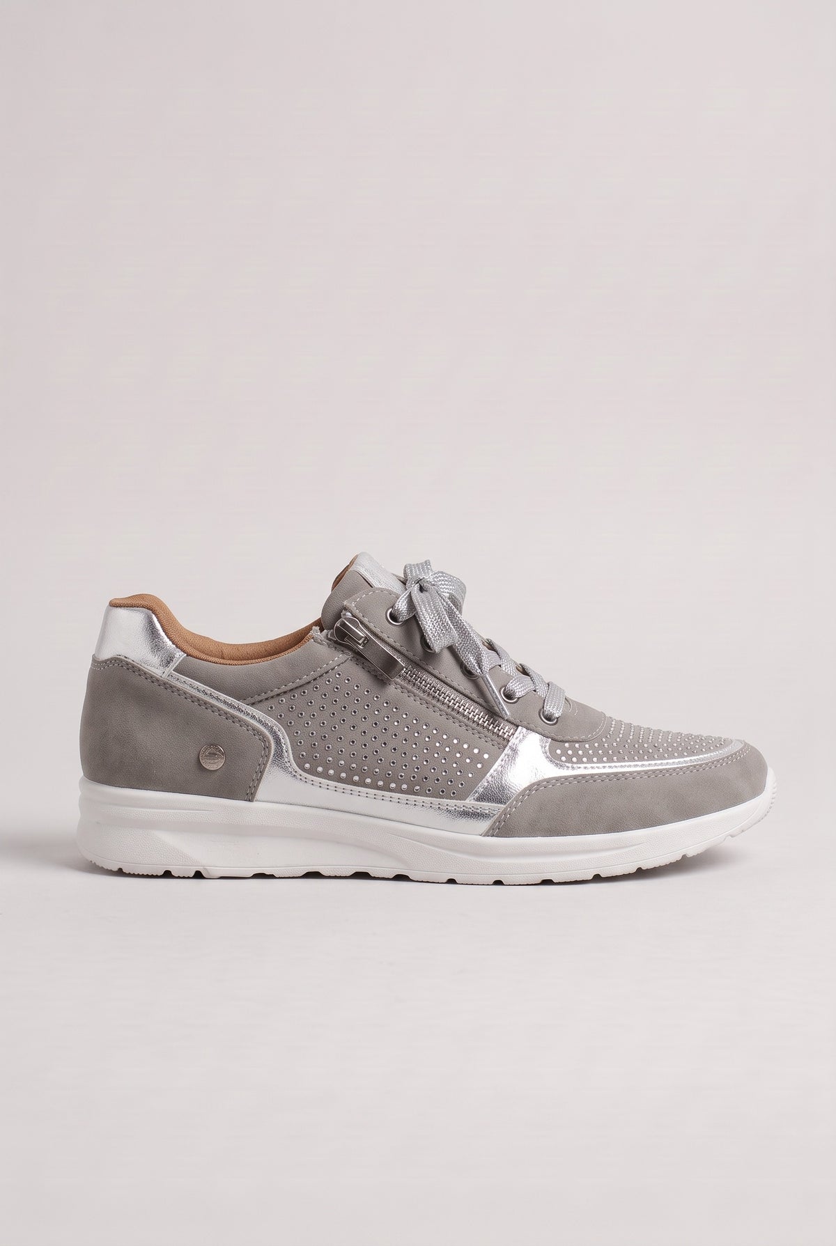 Women's Trainers | Embellished Side-Zip - Silver