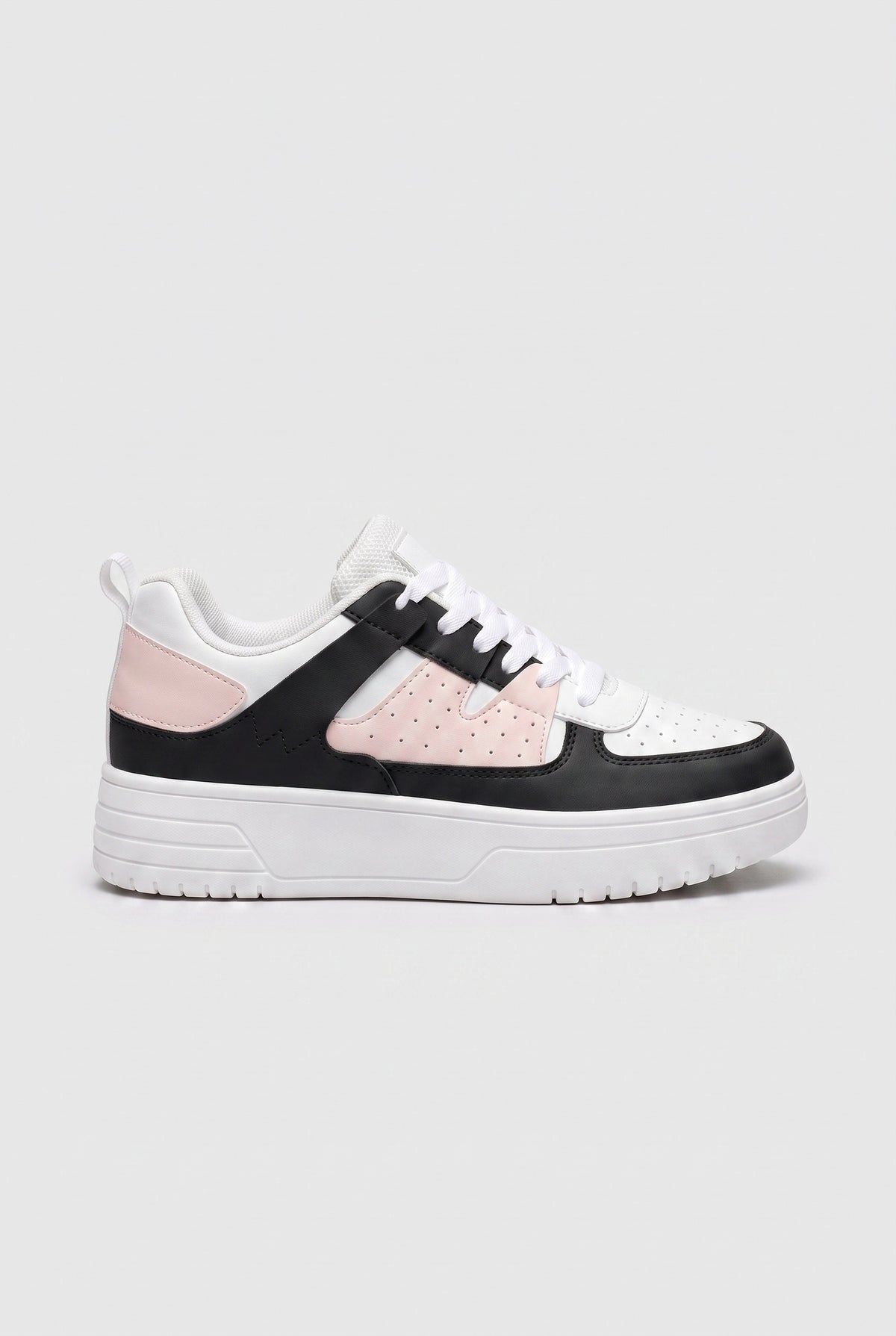 Women's Trainers | Lace-Up Low Top - Black Pink