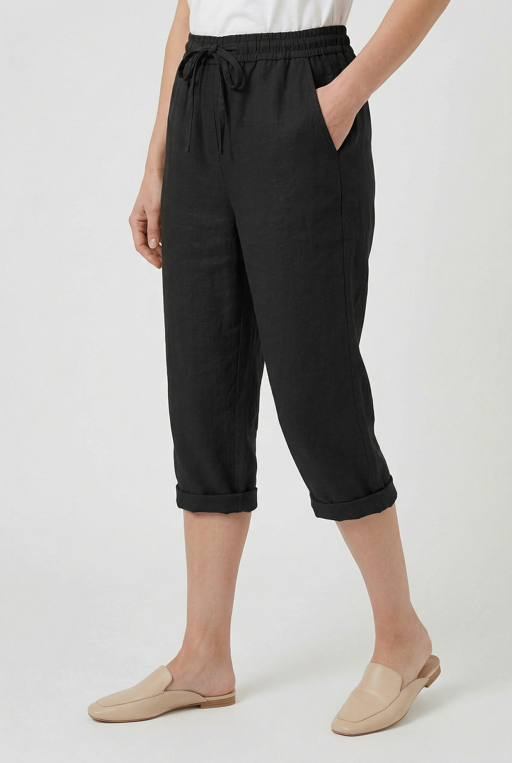 Women’s Trouser | Linen Look with Drawstring - 5
